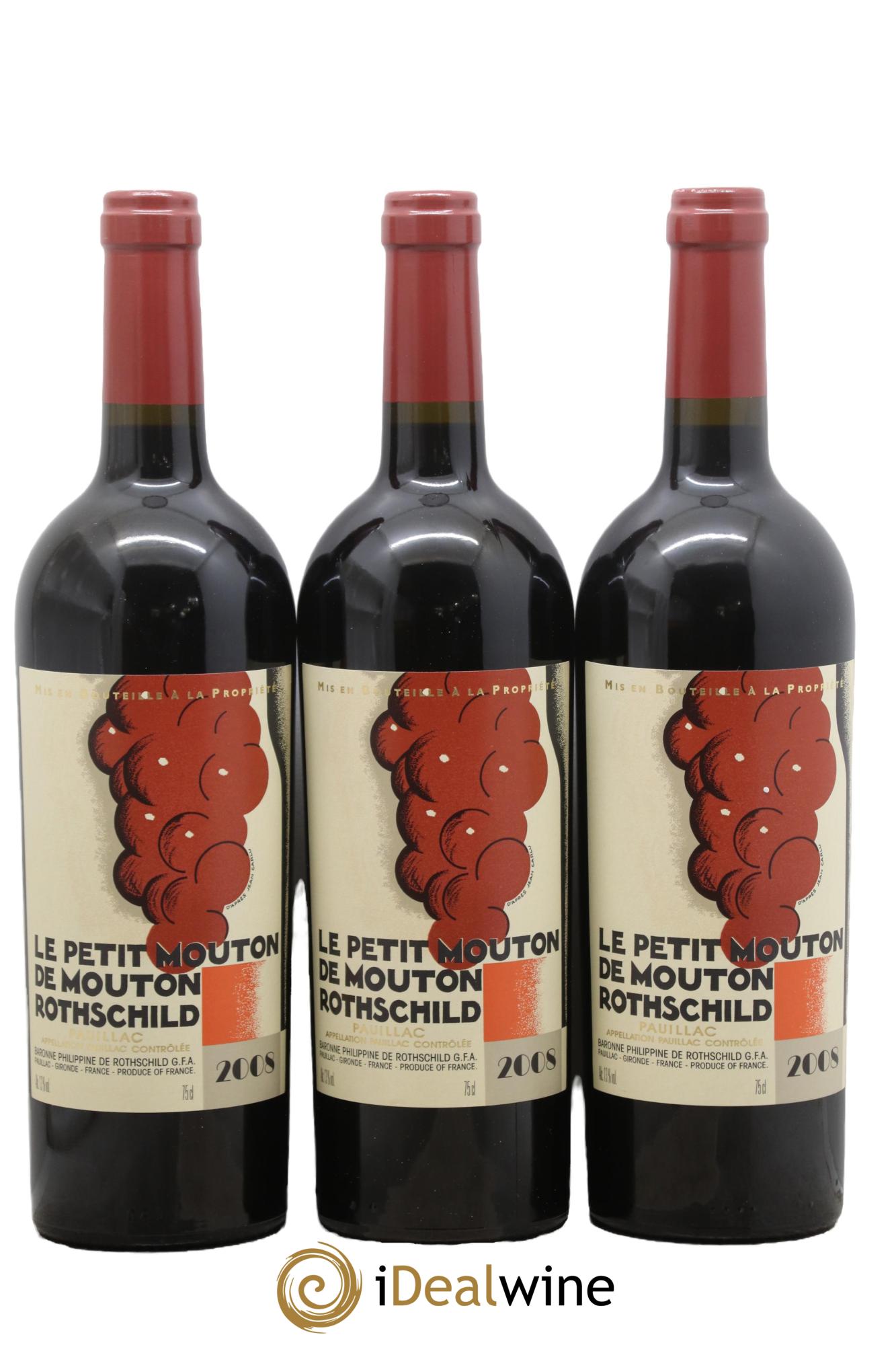 Petit Mouton Second Vin 2008 - Posten von 3 Flaschen - 0