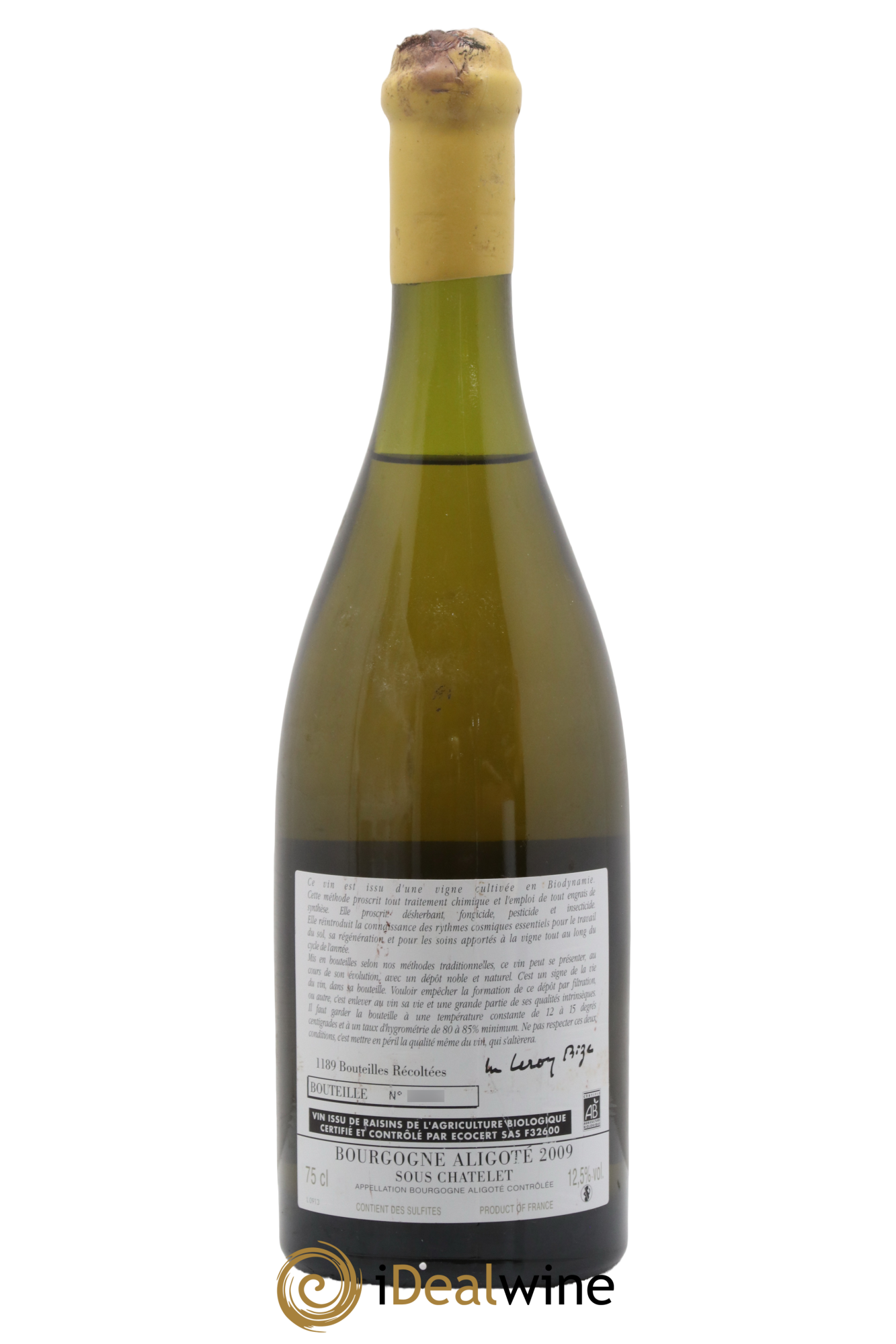 Bourgogne Aligoté Sous Chatelet d'Auvenay (Domaine) 2009 - Lot de 1 bouteille - 1