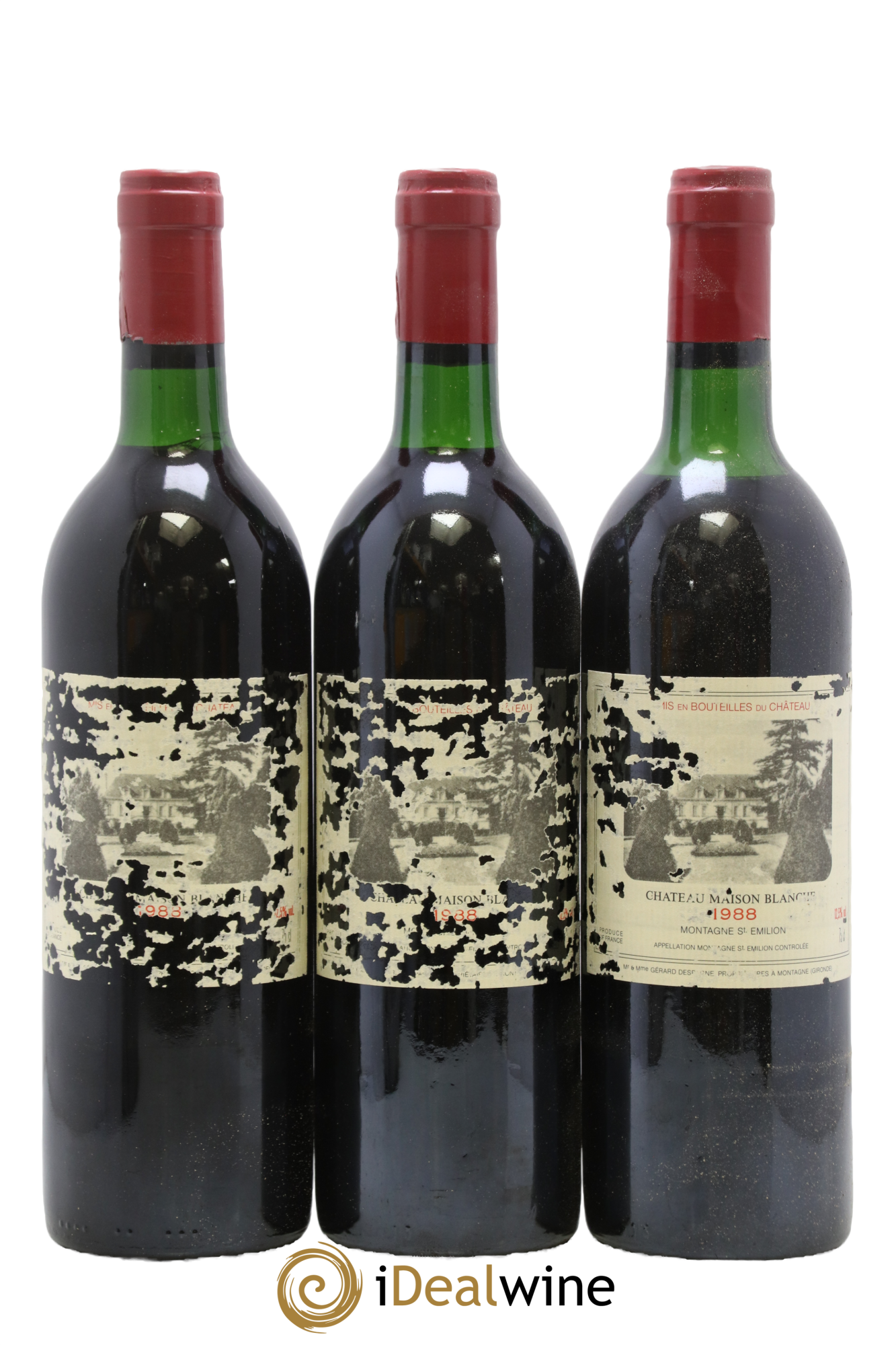 Château Maison Blanche 1988 - Lot de 3 bouteilles - 0