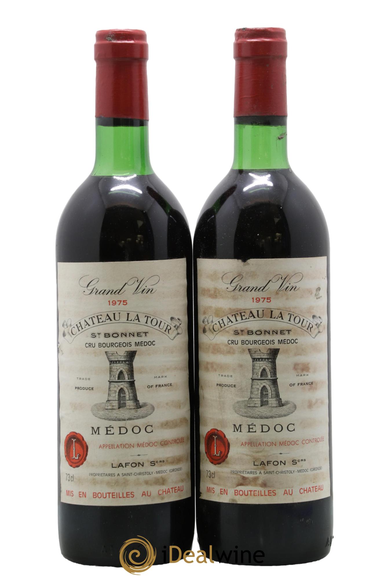 Château la Tour Saint-Bonnet Cru Bourgeois 1975 - Lot of 2 bottles - 0