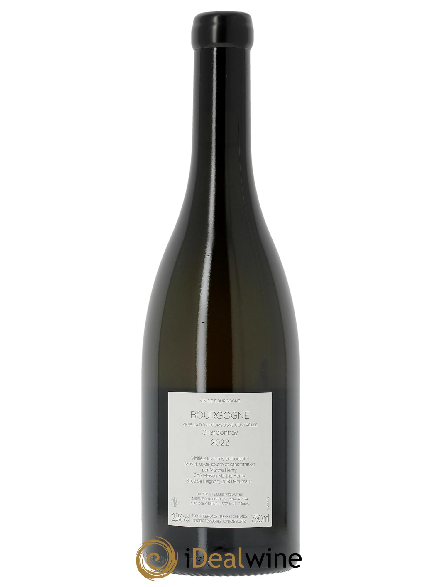 Bourgogne Chardonnay sans soufre ajouté Marthe Henry 2022 - Lot de 1 bouteille - 1
