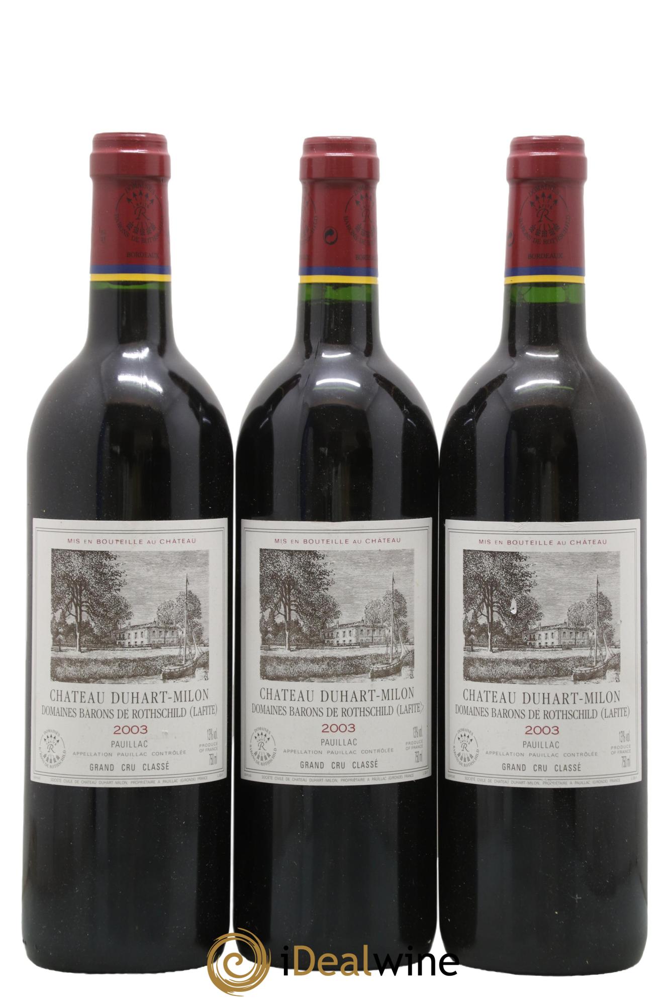Château Duhart-Milon 4ème Grand Cru Classé  2003 - Lot de 3 bouteilles - 0