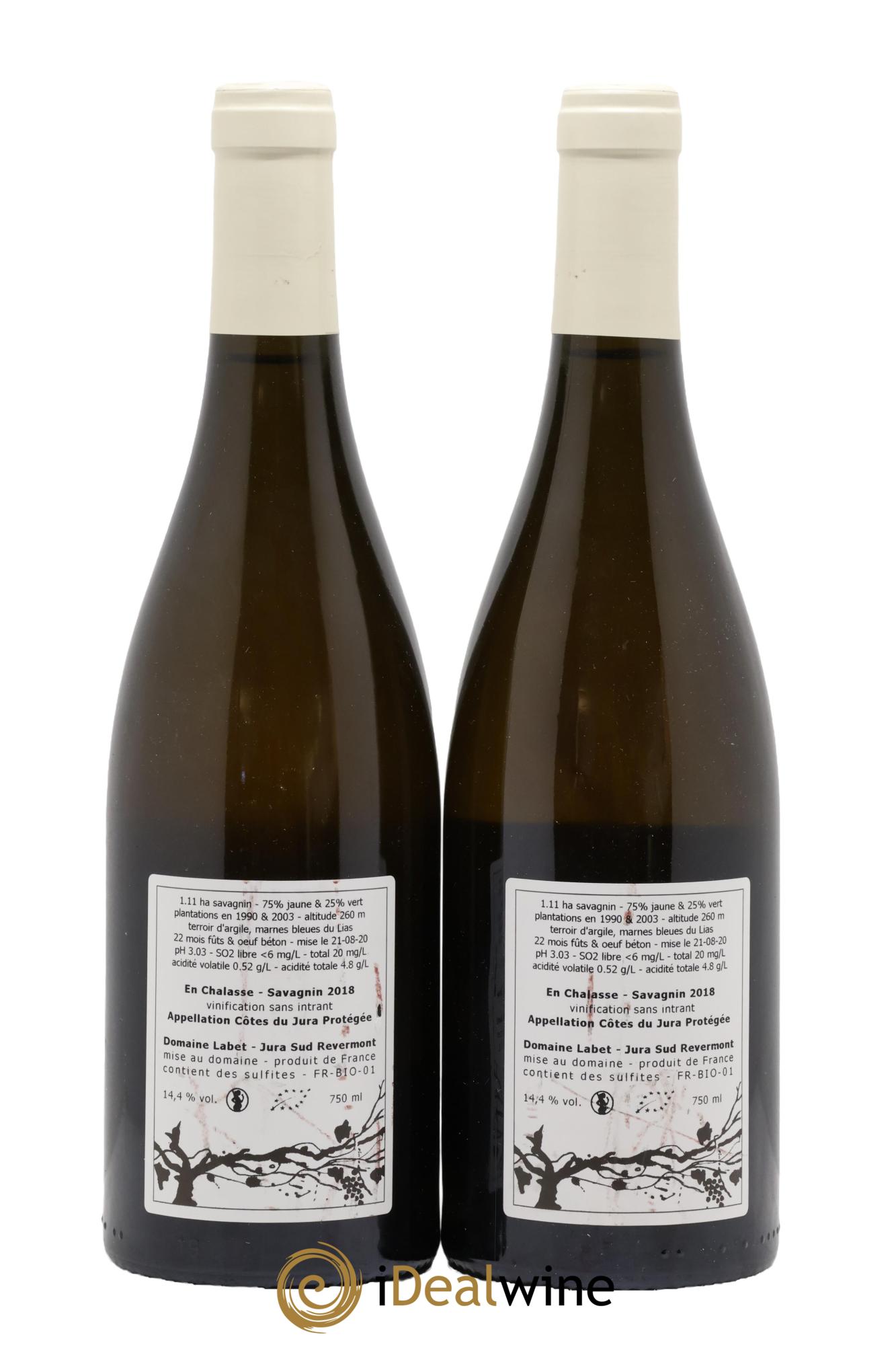 Côtes du Jura Fleur de Savagnin En Chalasse Romain - Julien - Charline Labet 2018 - Posten von 2 Flaschen - 1