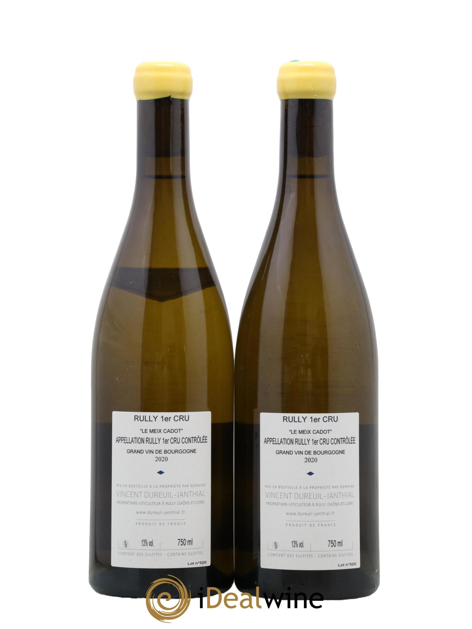 Rully 1er Cru Le Meix Cadot Vincent Dureuil-Janthial 2020 - Lot de 2 bouteilles - 1
