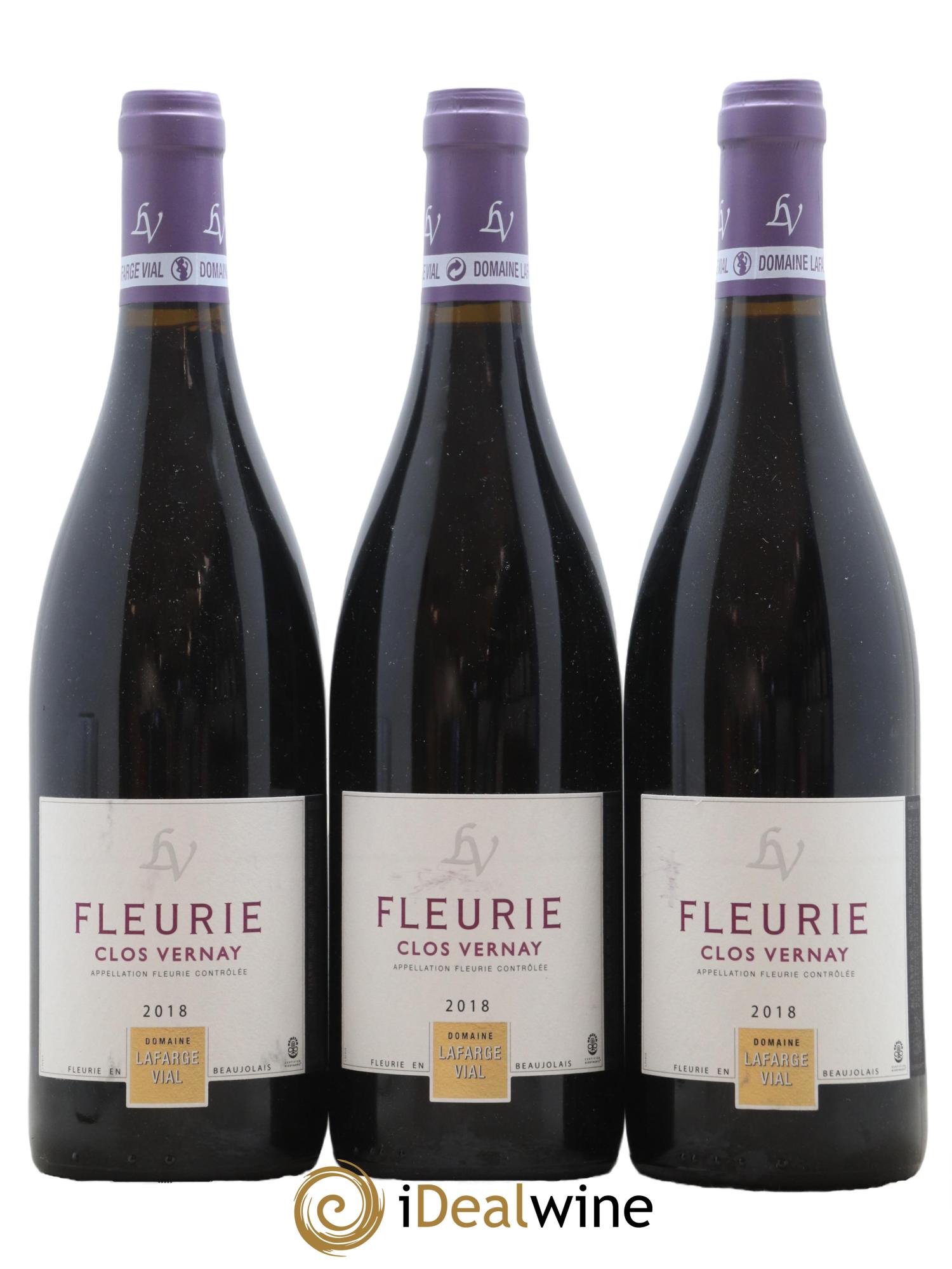 Fleurie Clos Vernay Domaine Lafarge Vial 2018 - Lot de 3 bouteilles - 0