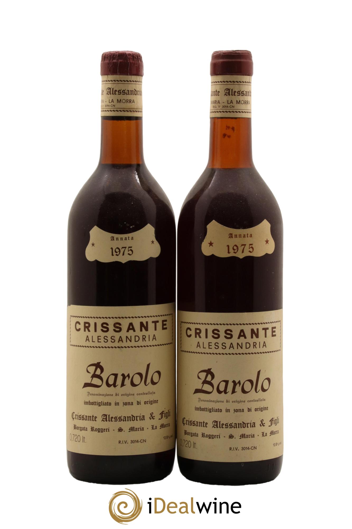 Barolo Crissante Alessandria 1975 - Lot de 2 bouteilles - 0