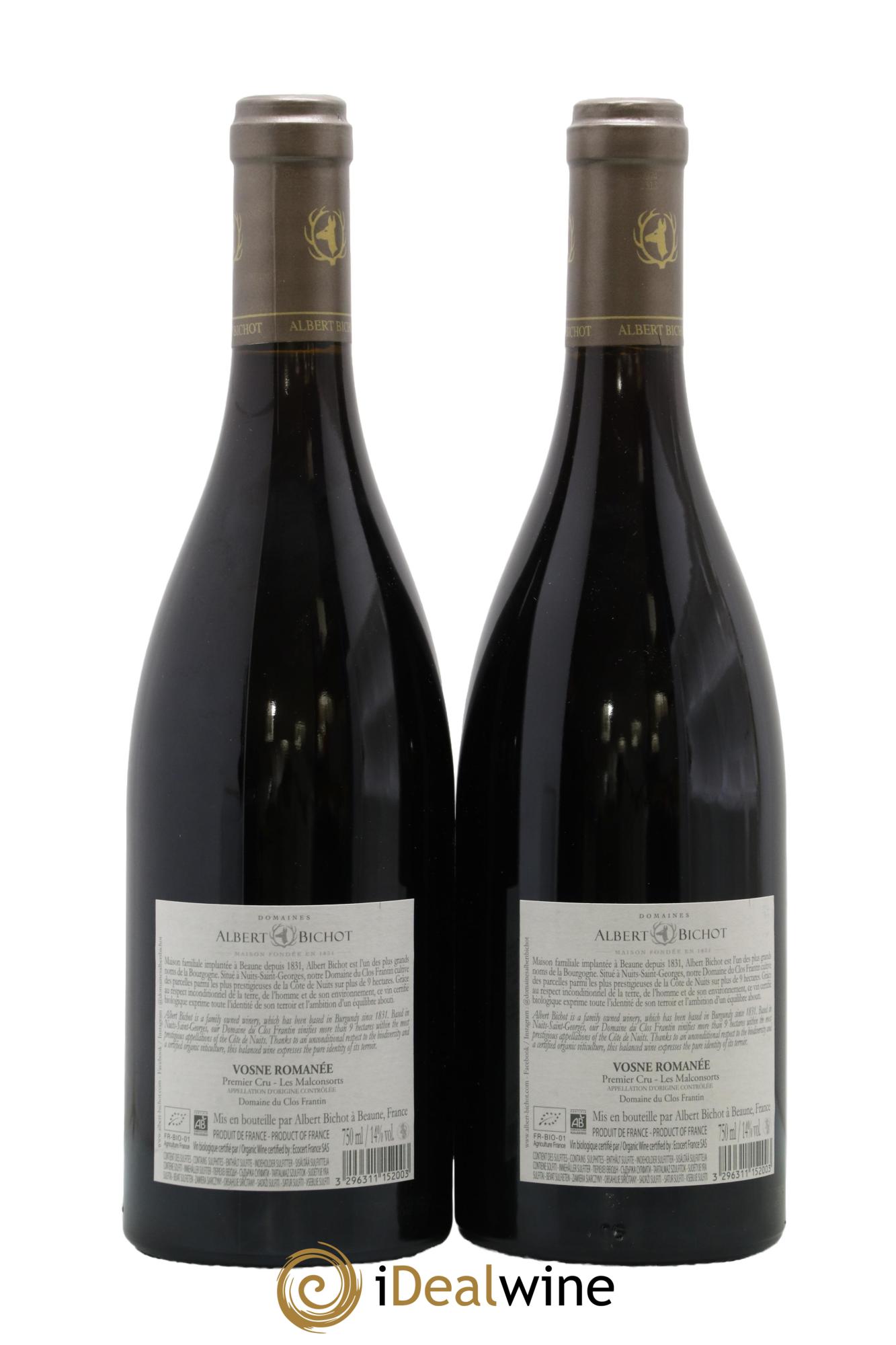 Vosne-Romanée 1er Cru Les Malconsorts Clos Frantin - Albert Bichot 2019 - Lot de 2 bouteilles - 1