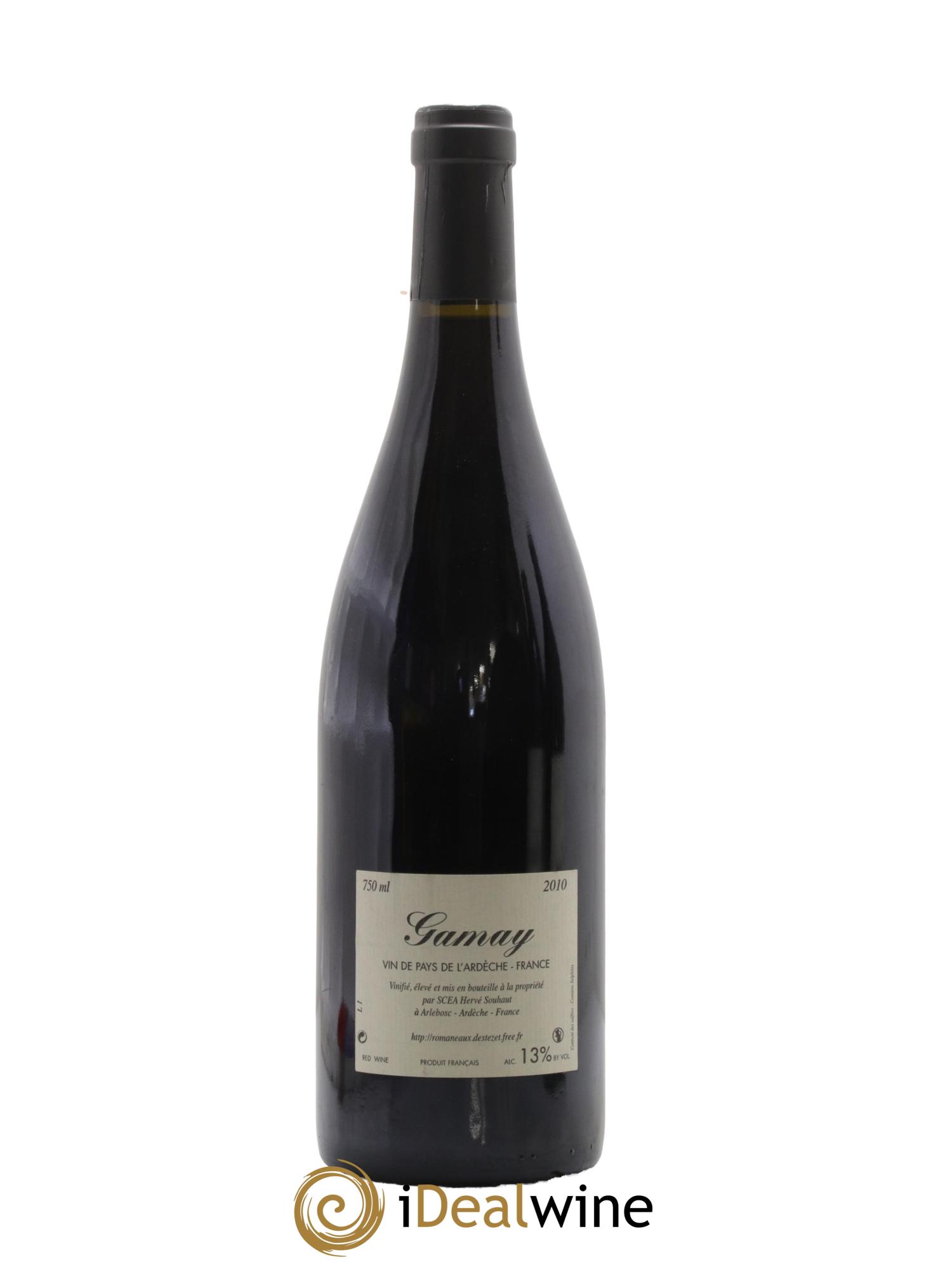 Ardèche La Souteronne Hervé Souhaut - Domaine Romaneaux-Destezet 2010 - Lot de 1 bouteille - 1