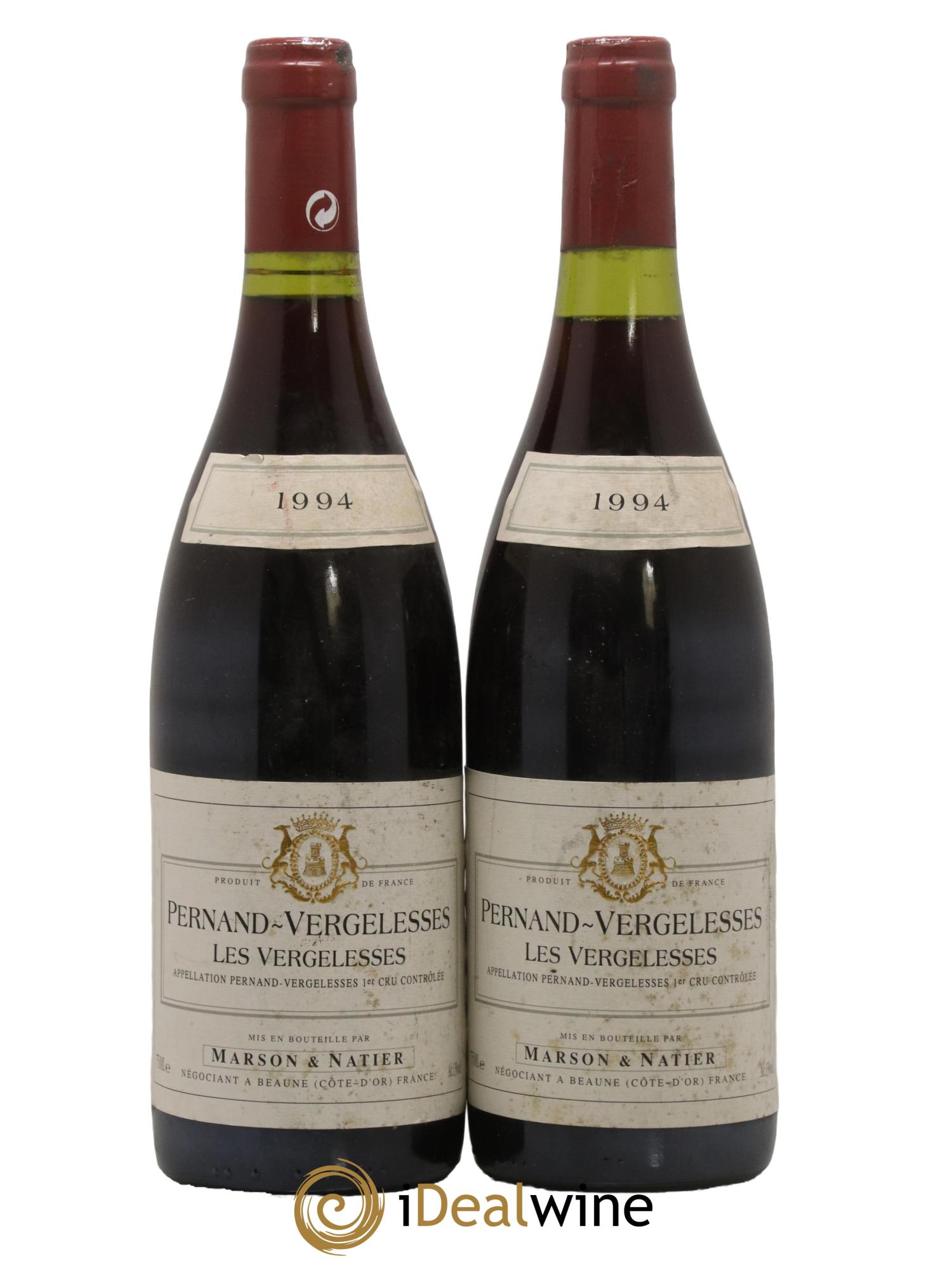Pernand-Vergelesses 1er Cru Les Vergelesses Marson et Natier 1994 - Lot de 2 bouteilles - 0