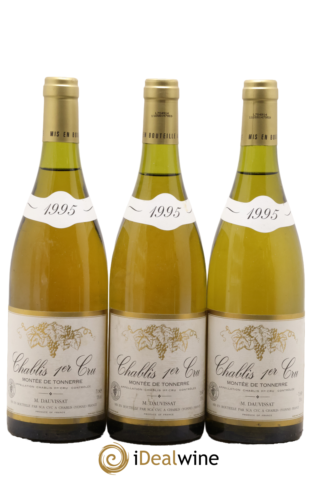 Chablis 1er Cru Montee de Tonnerre Domaine Maurice Dauvissat 1995 - Lot de 3 bouteilles - 0