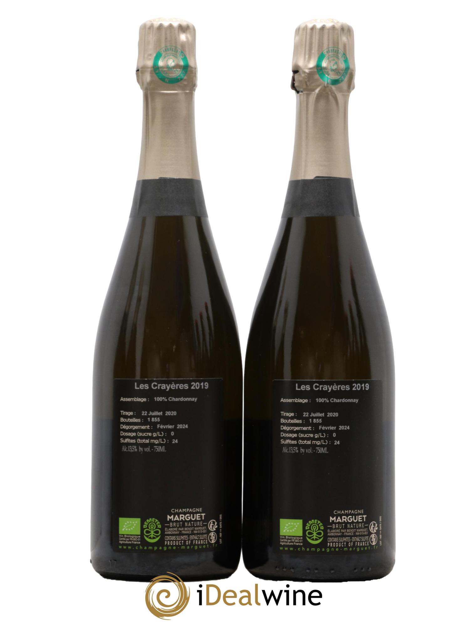 Les Crayères Grand Cru Brut Nature Marguet Les Crayères Chardonnay Marguet 2019 - Lot de 2 bouteilles - 1