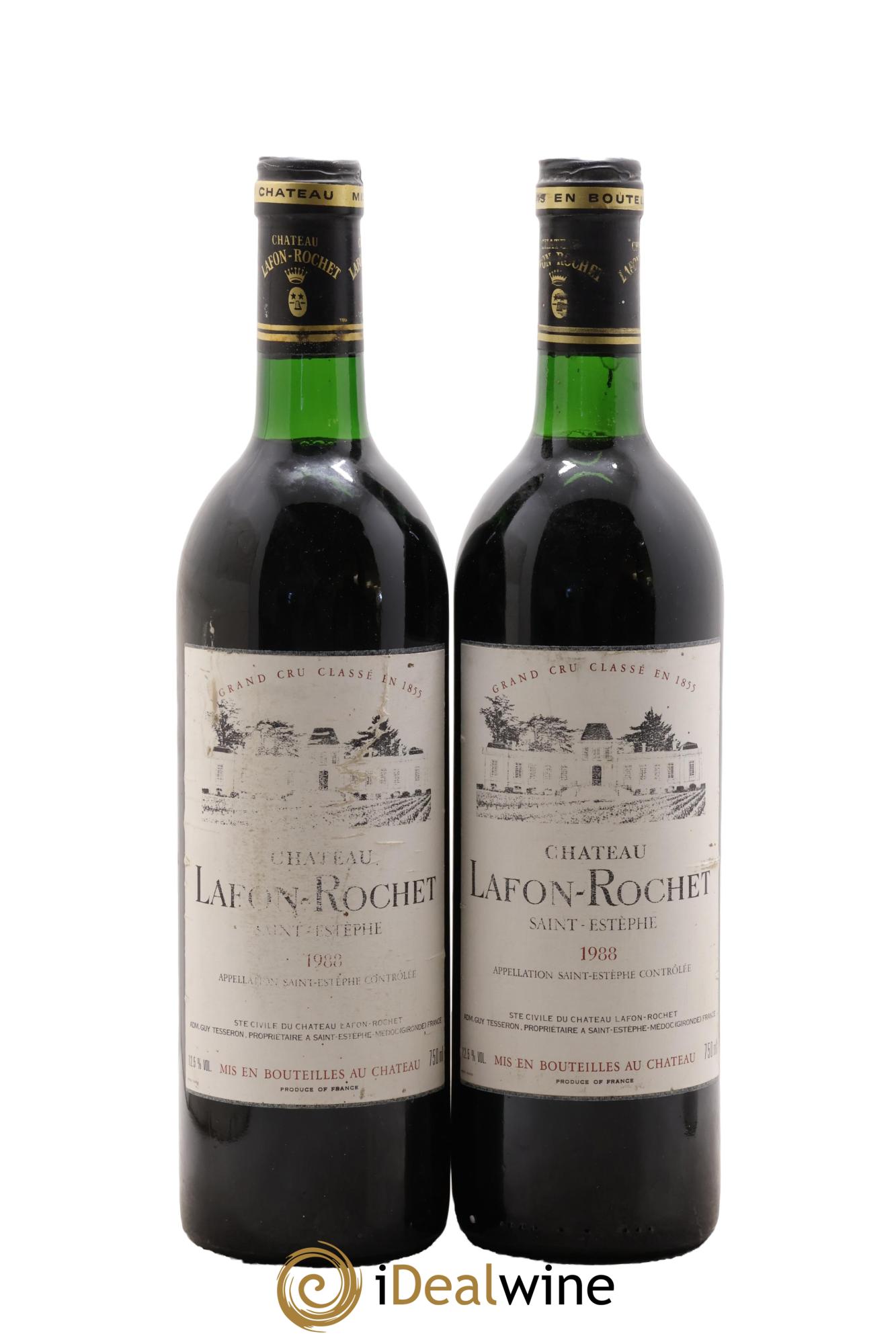 Château Lafon Rochet 4ème Grand Cru Classé 1988 - Lot de 2 bouteilles - 0