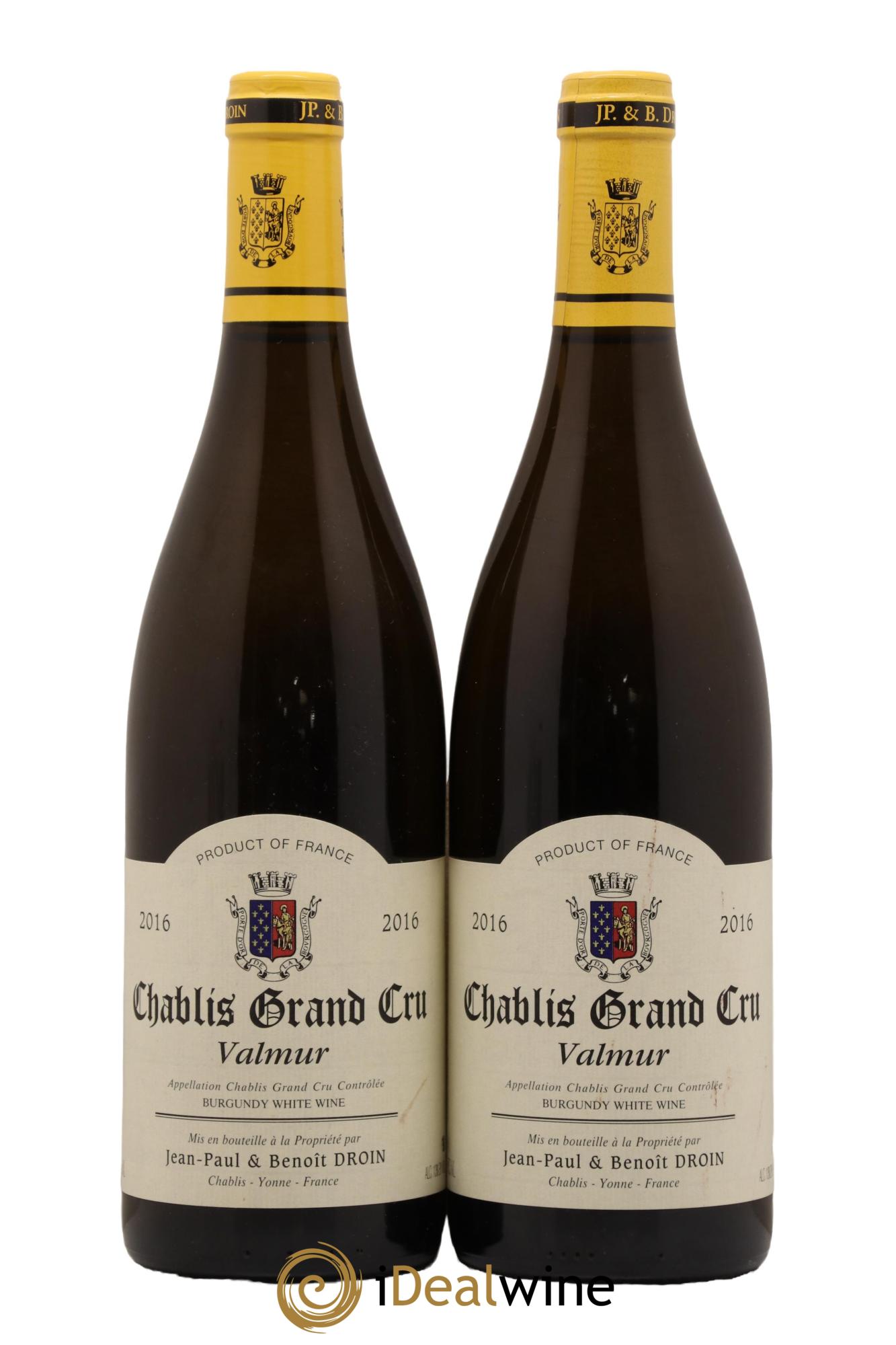 Chablis Grand Cru Valmur Jean-Paul & Benoît Droin (Domaine) 2016 - Lot de 2 bouteilles - 0