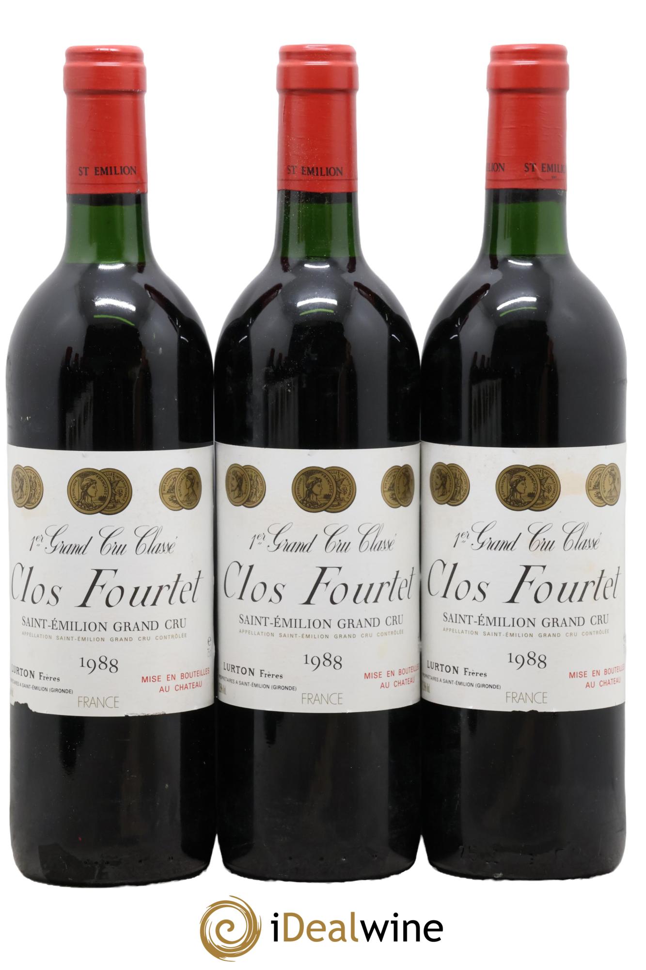 Clos Fourtet 1er Grand Cru Classé B 1988 - Lot de 3 bouteilles - 0