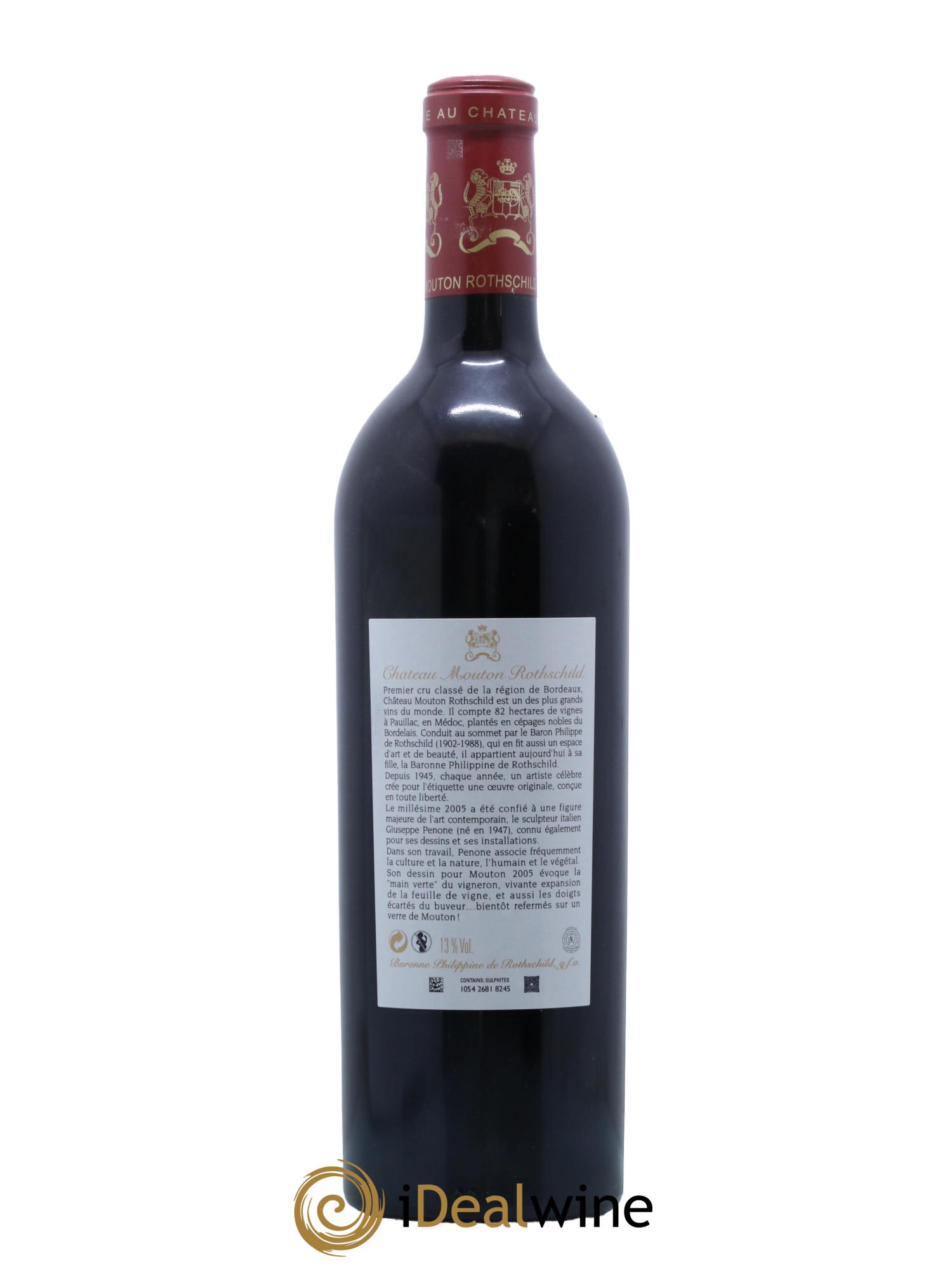 Château Mouton Rothschild 1er Grand Cru Classé 2005 - Lot de 1 bouteille - 1