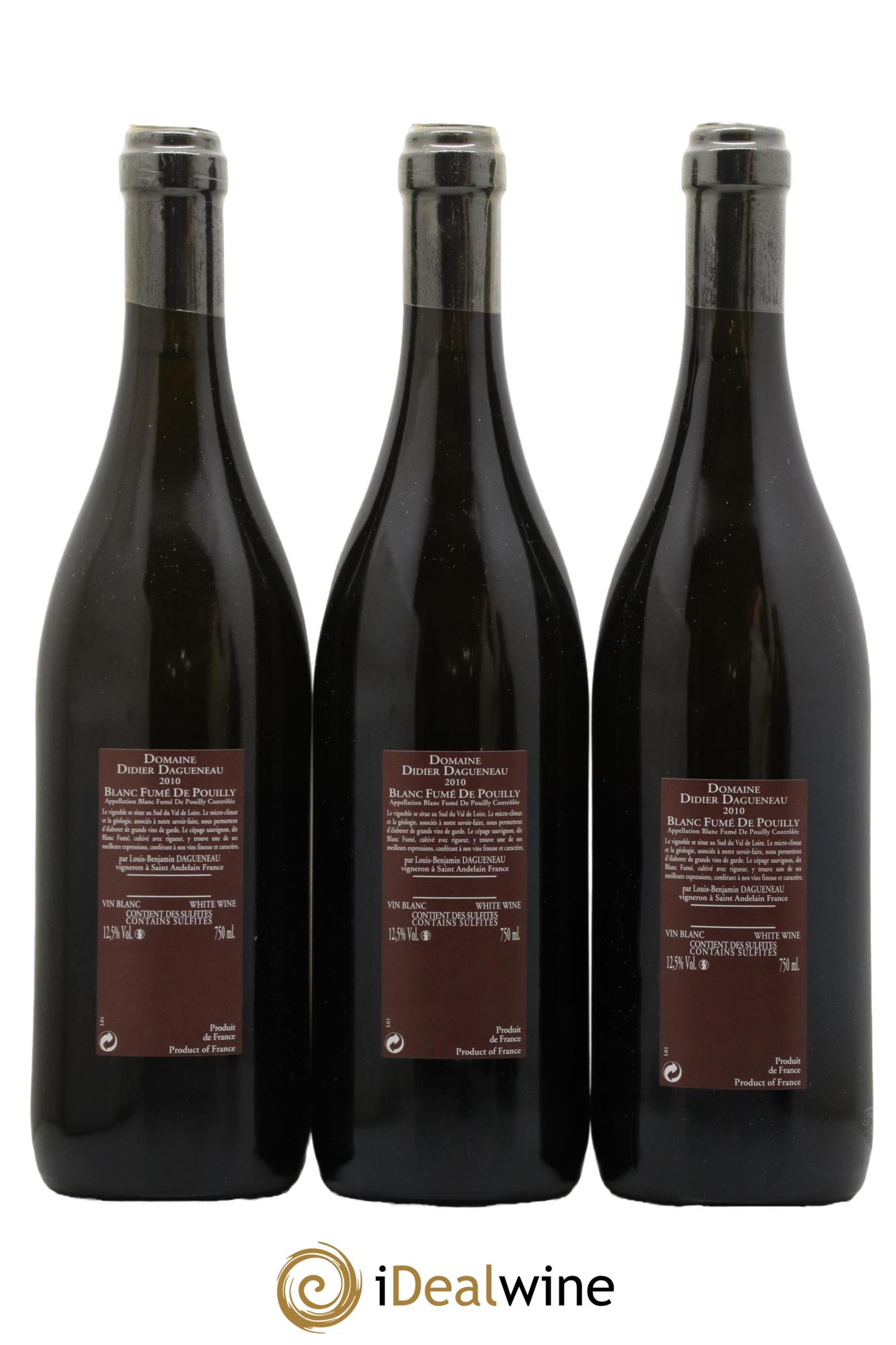 Vin de France (anciennement Pouilly-Fumé) Pur Sang Dagueneau (Domaine Didier - Louis-Benjamin) 2010 - Lot de 3 bouteilles - 1