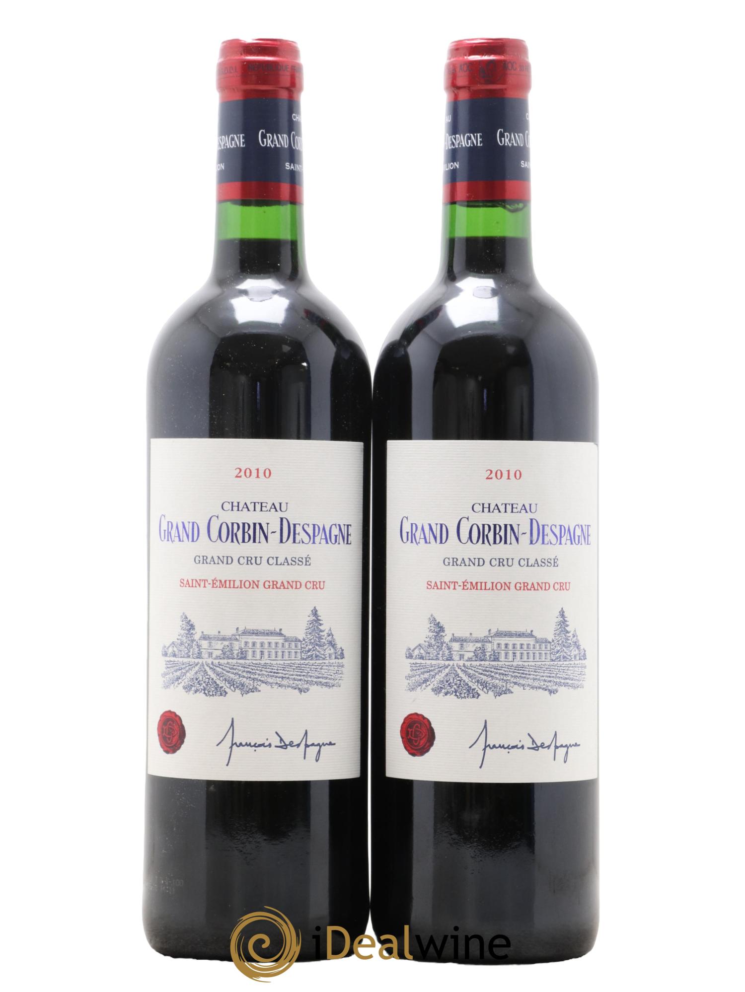Château Grand Corbin Despagne Grand Cru Classé 2010 - Lot de 2 bouteilles - 0