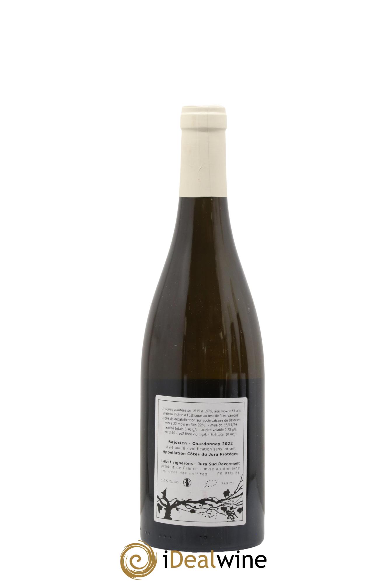 Côtes du Jura Chardonnay Bajocien Romain - Julien  - Charline Labet 2022 - Lot of 1 bottle - 1