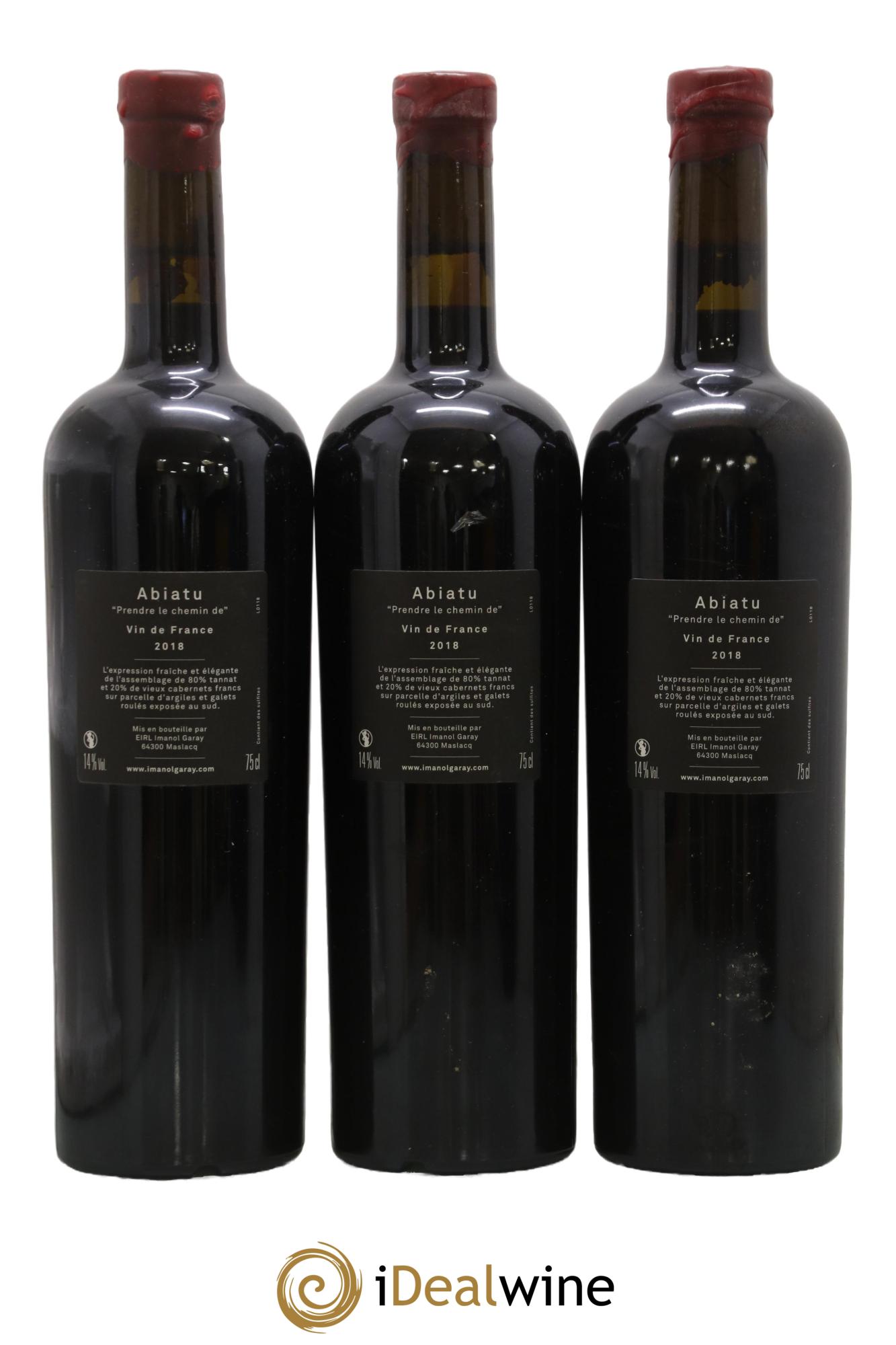 Sud-Ouest Vin de France Abiatu Prendre le chemin de Imanol Garal 2018 - Lot de 3 bouteilles - 1