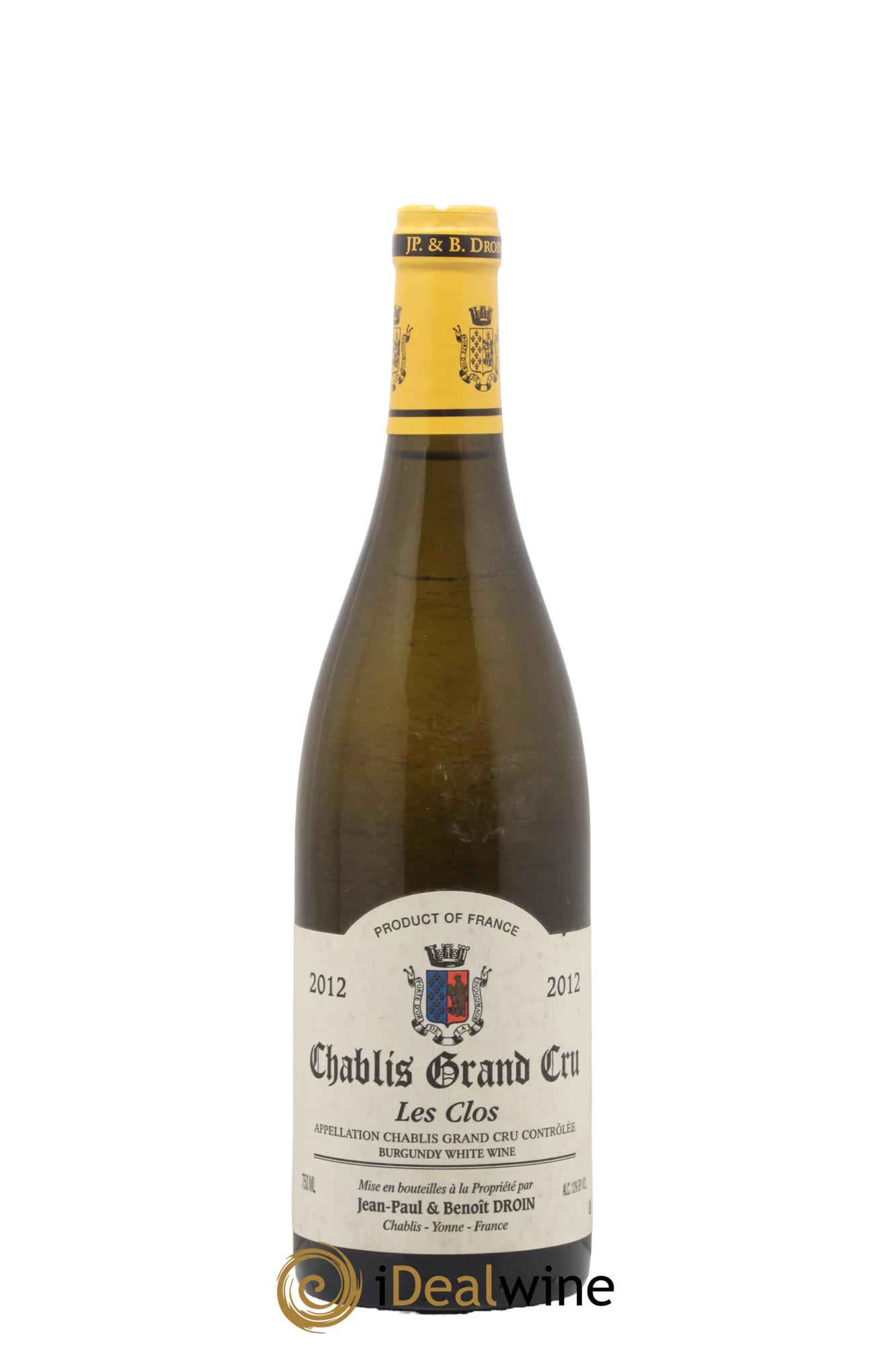 Chablis Grand Cru Les Clos Jean-Paul & Benoît Droin (Domaine) 2012 - Posten von 1 Flasche - 0