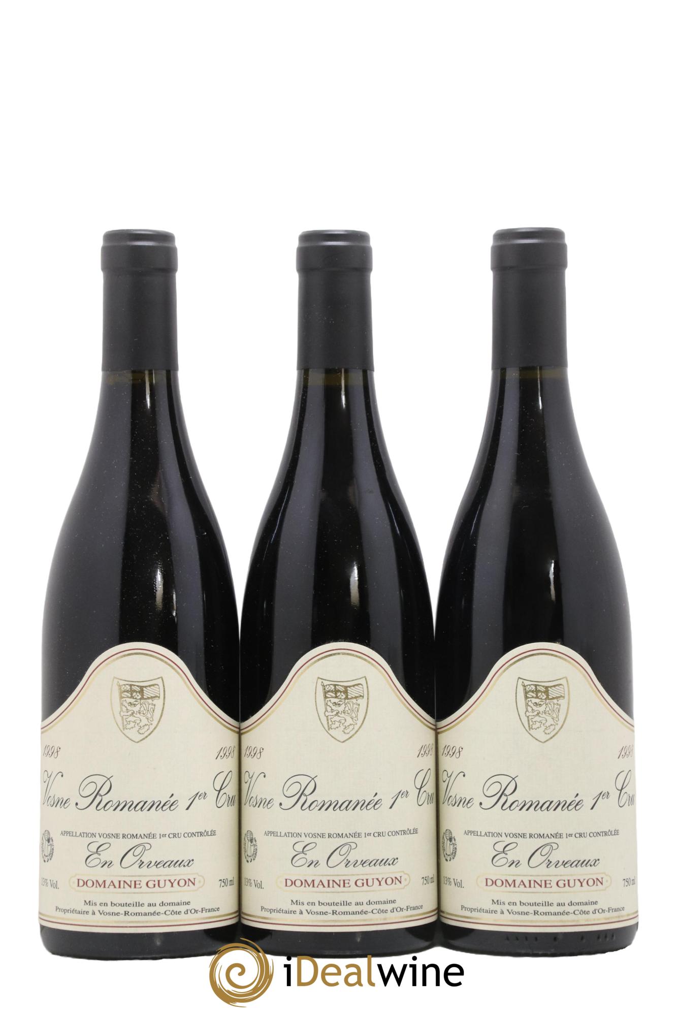 Vosne-Romanée 1er Cru En Orveaux Guyon (Domaine) En Orveaux Guyon 1998 - Lot de 3 bouteilles - 0