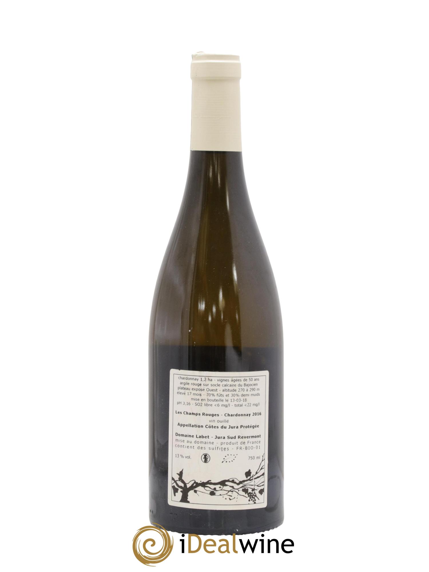 Côtes du Jura Chardonnay Les Champs Rouges Romain - Julien - Charline Labet 2016 - Lot de 1 bouteille - 1