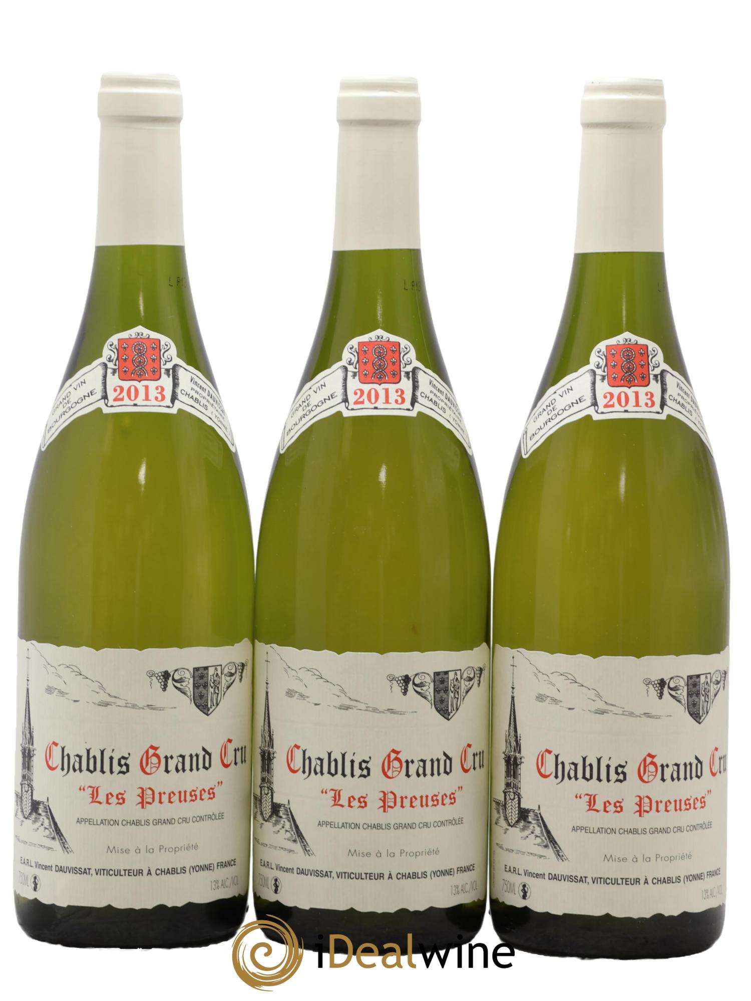 Chablis Grand Cru Les Preuses Vincent Dauvissat (Domaine) 2013 - Lot of 3 bottles - 0