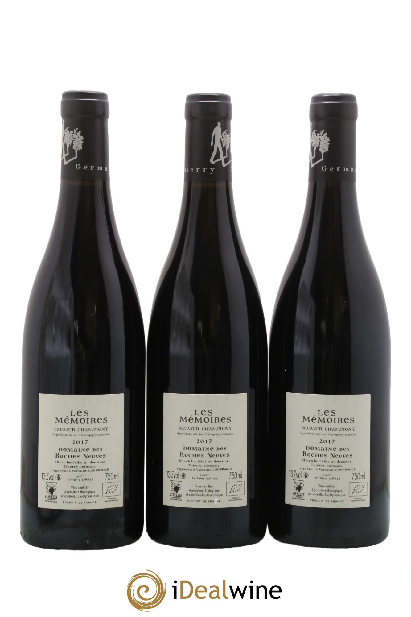 Saumur-Champigny Les Mémoires Domaine des Roches Neuves - Thierry Germain 2017 - Lot of 3 bottles - 1
