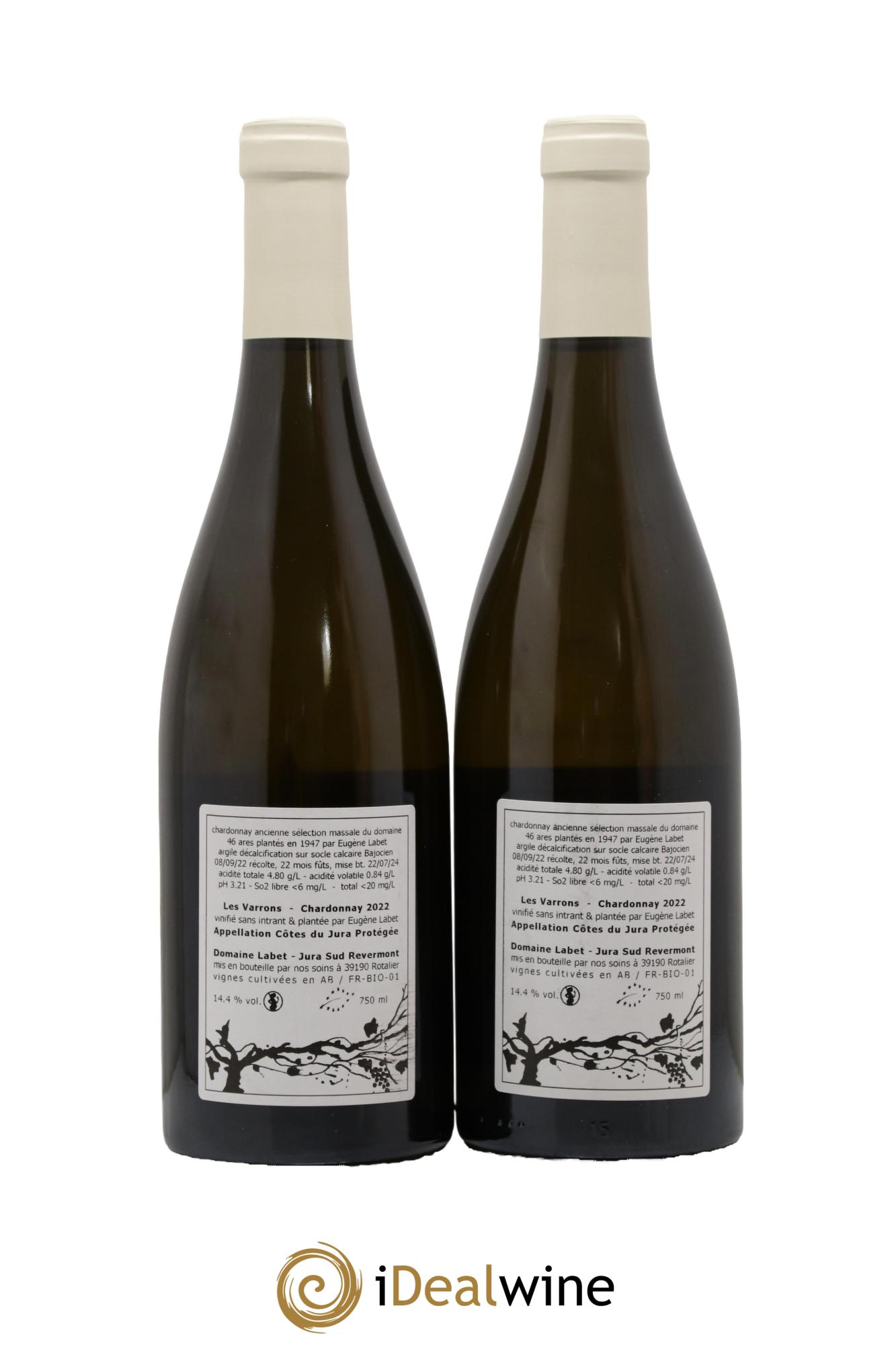 Côtes du Jura Chardonnay Les Varrons Romain - Julien  - Charline Labet 2022 - Lot of 2 bottles - 1