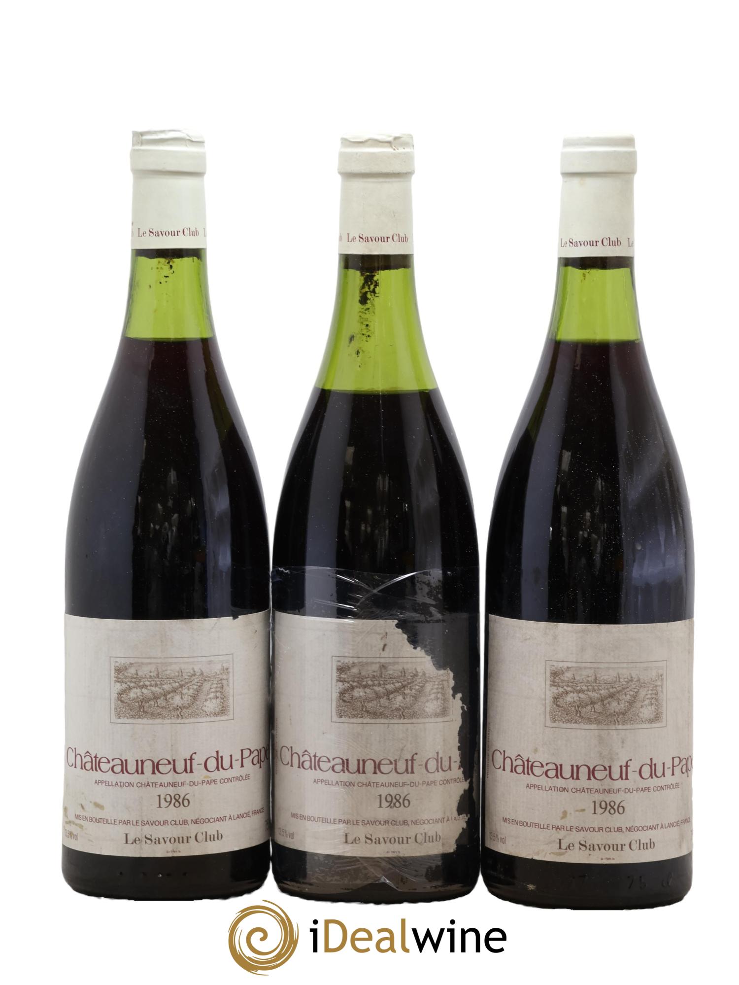 Châteauneuf-du-Pape Le Savour Club 1986 - Lot de 3 bouteilles - 0