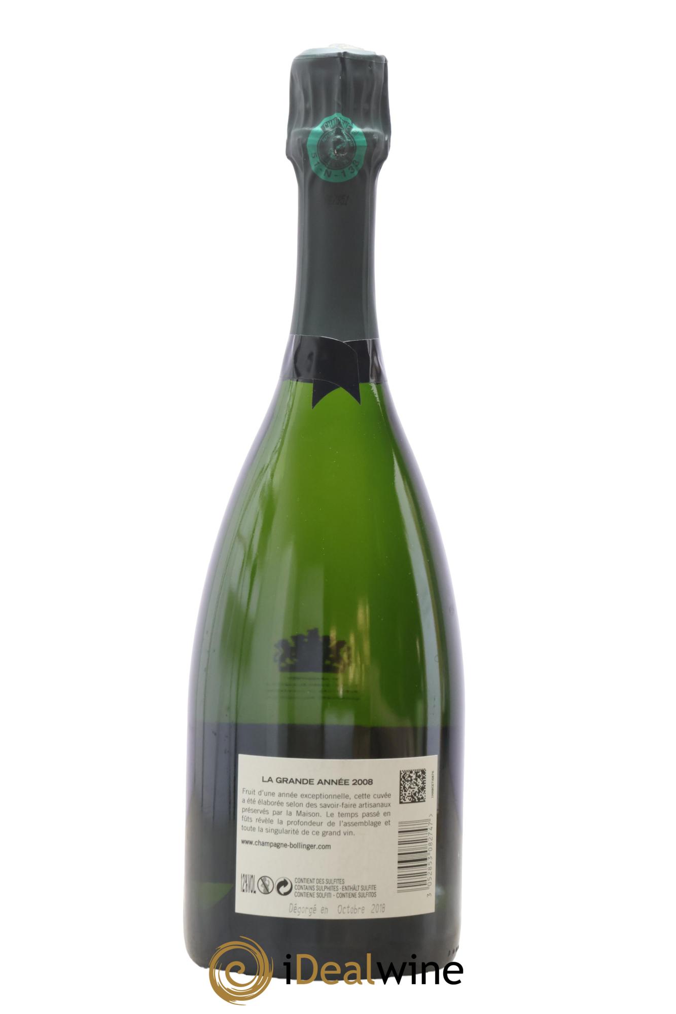 Grande Année Brut Bollinger 2008 - Lot de 1 bouteille - 2