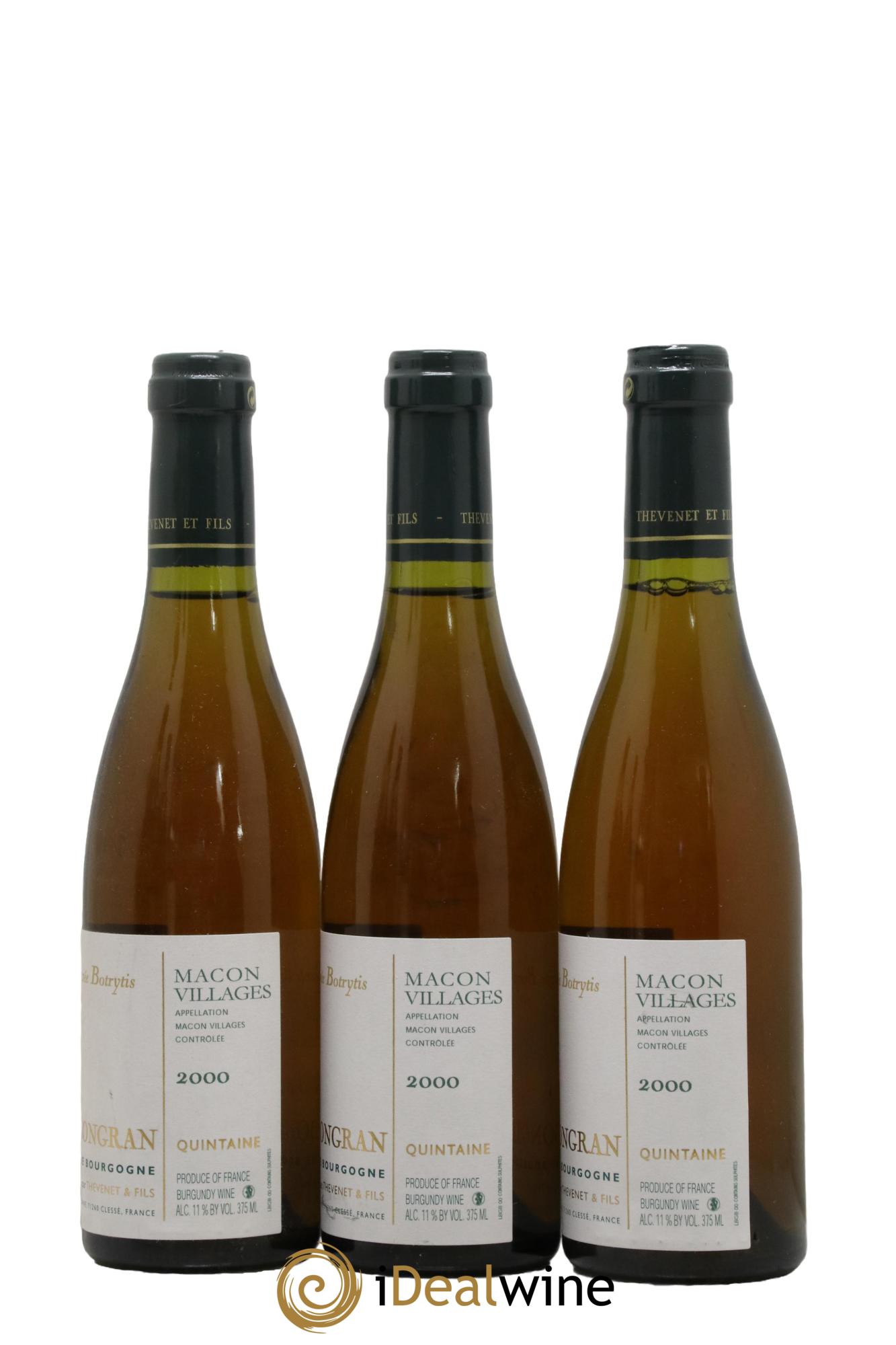 Mâcon Cuvée Botrytis Domaine de la Bongran (J.Thevenet) 2000 - Posten von 3 Demi-Flaschen - 1