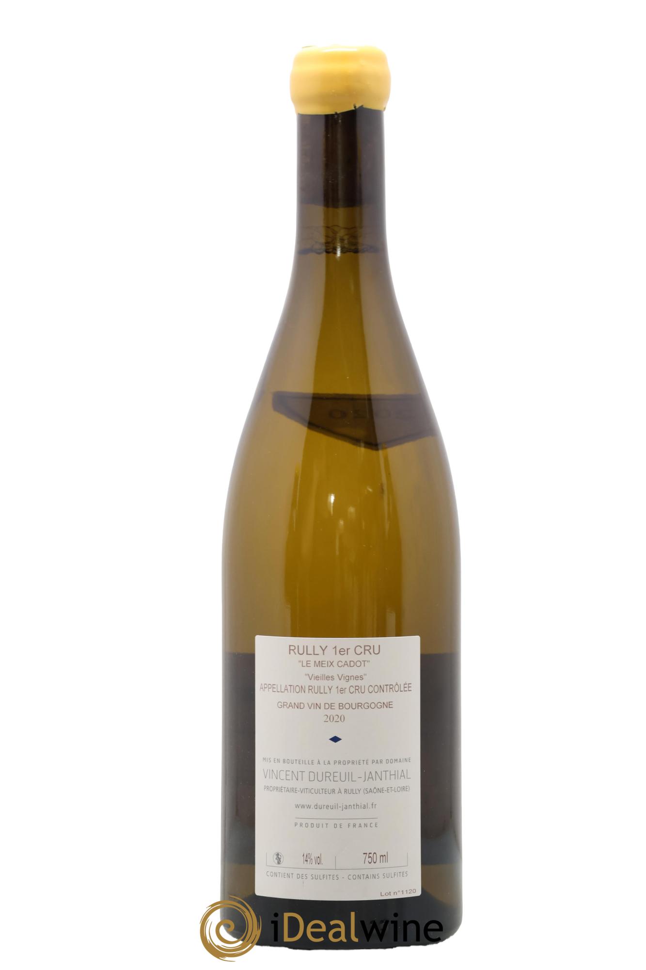 Rully 1er Cru Le Meix Cadot Vieilles Vignes Vincent Dureuil-Janthial 2020 - Lot of 1 bottle - 1