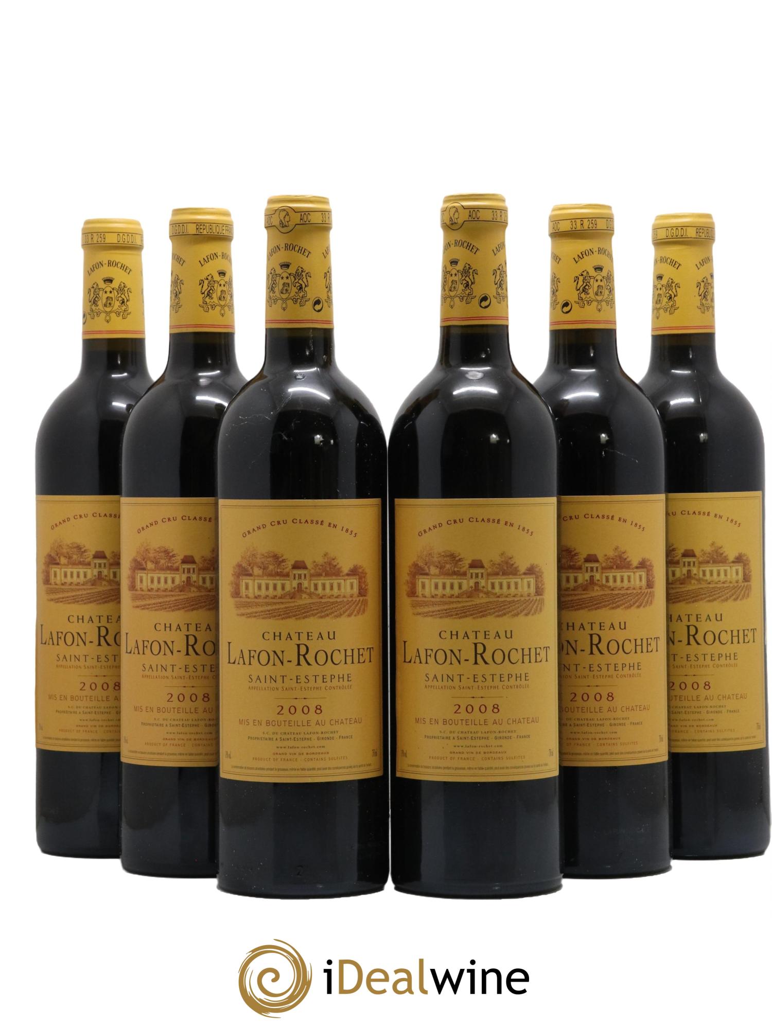 Château Lafon Rochet 4ème Grand Cru Classé 2008 - Lotto di 6 bottiglie - 0