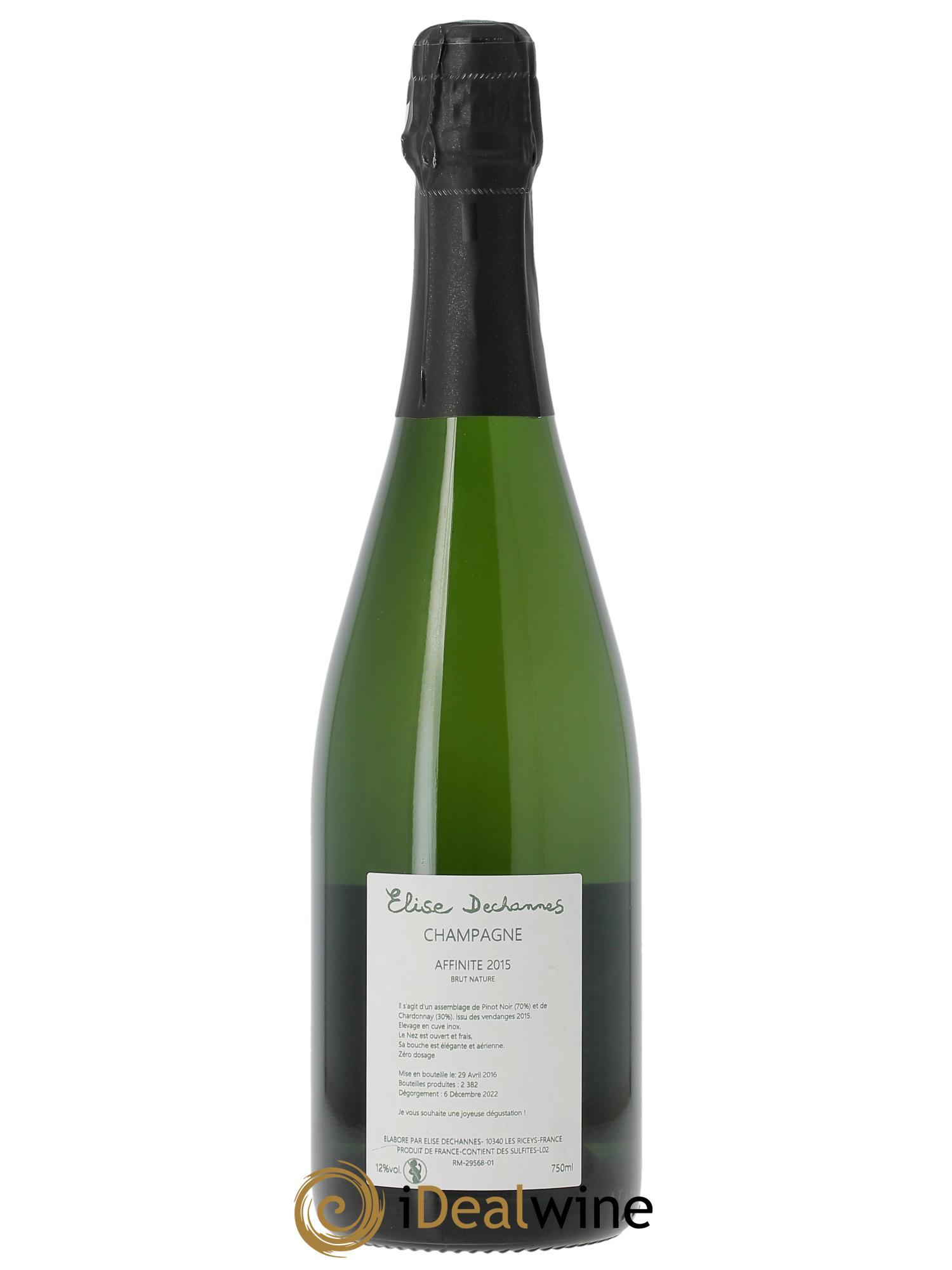 Affinité Brut Nature Elise Dechannes (Domaine) 2015 - Lot de 1 bouteille - 1