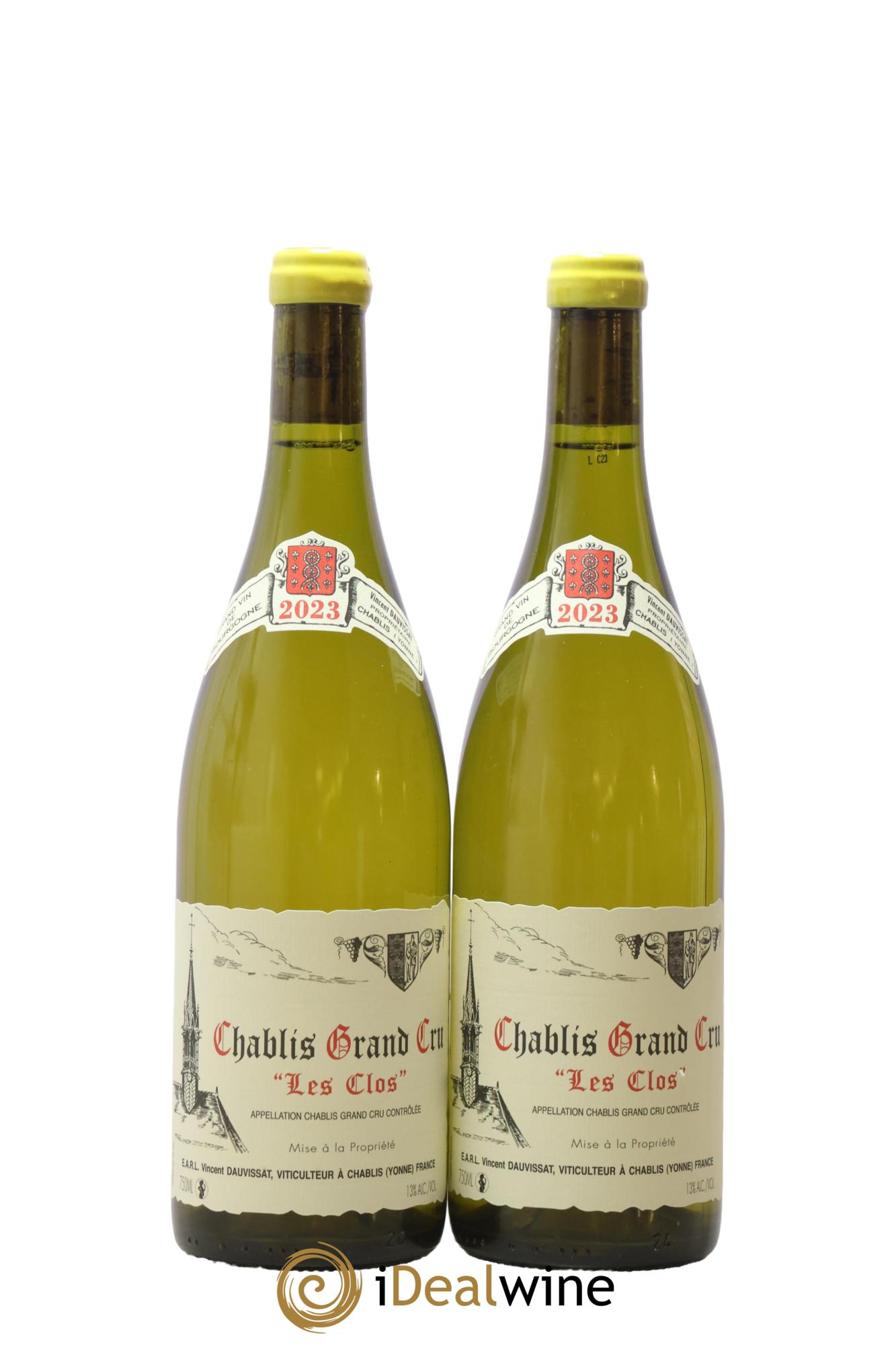 Chablis Grand Cru Les Clos Vincent Dauvissat (Domaine) 2023 - Lotto di 2 bottiglie - 0