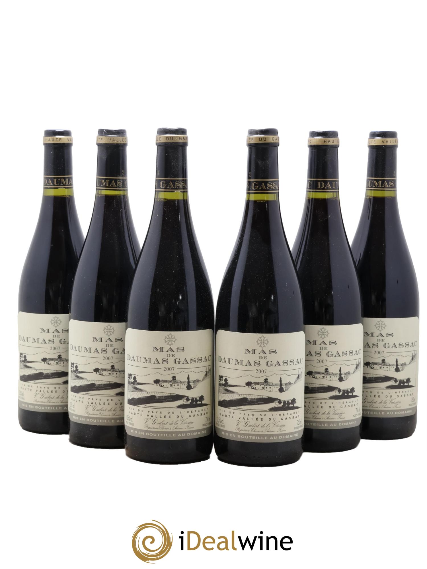 IGP St Guilhem-le-Désert - Cité d'Aniane Mas Daumas Gassac Famille Guibert de La Vaissière 2007 - Lotto di 6 bottiglie - 0