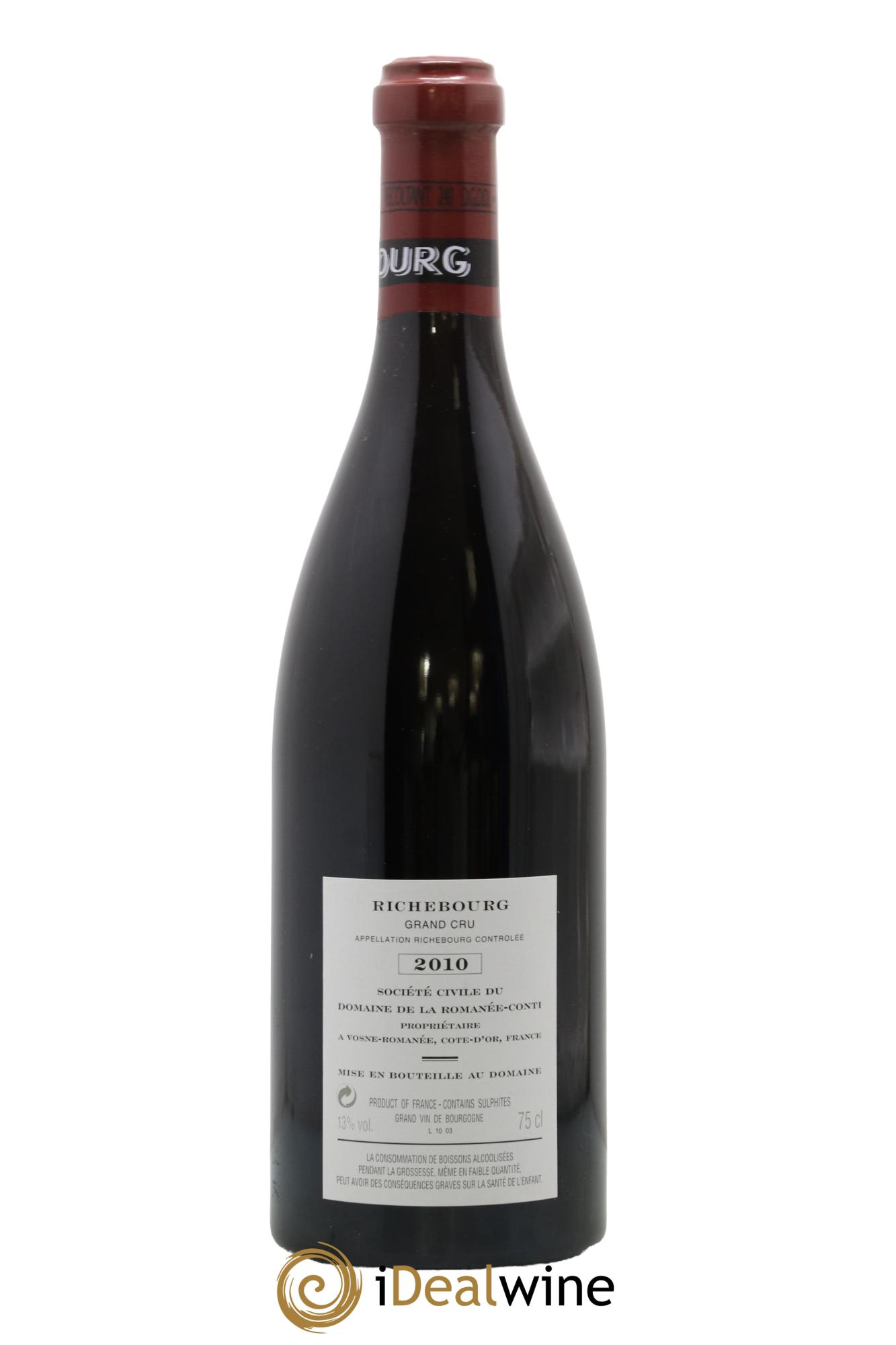Richebourg Grand Cru Domaine de la Romanée-Conti 2010 - Lotto di 1 bottiglia - 1