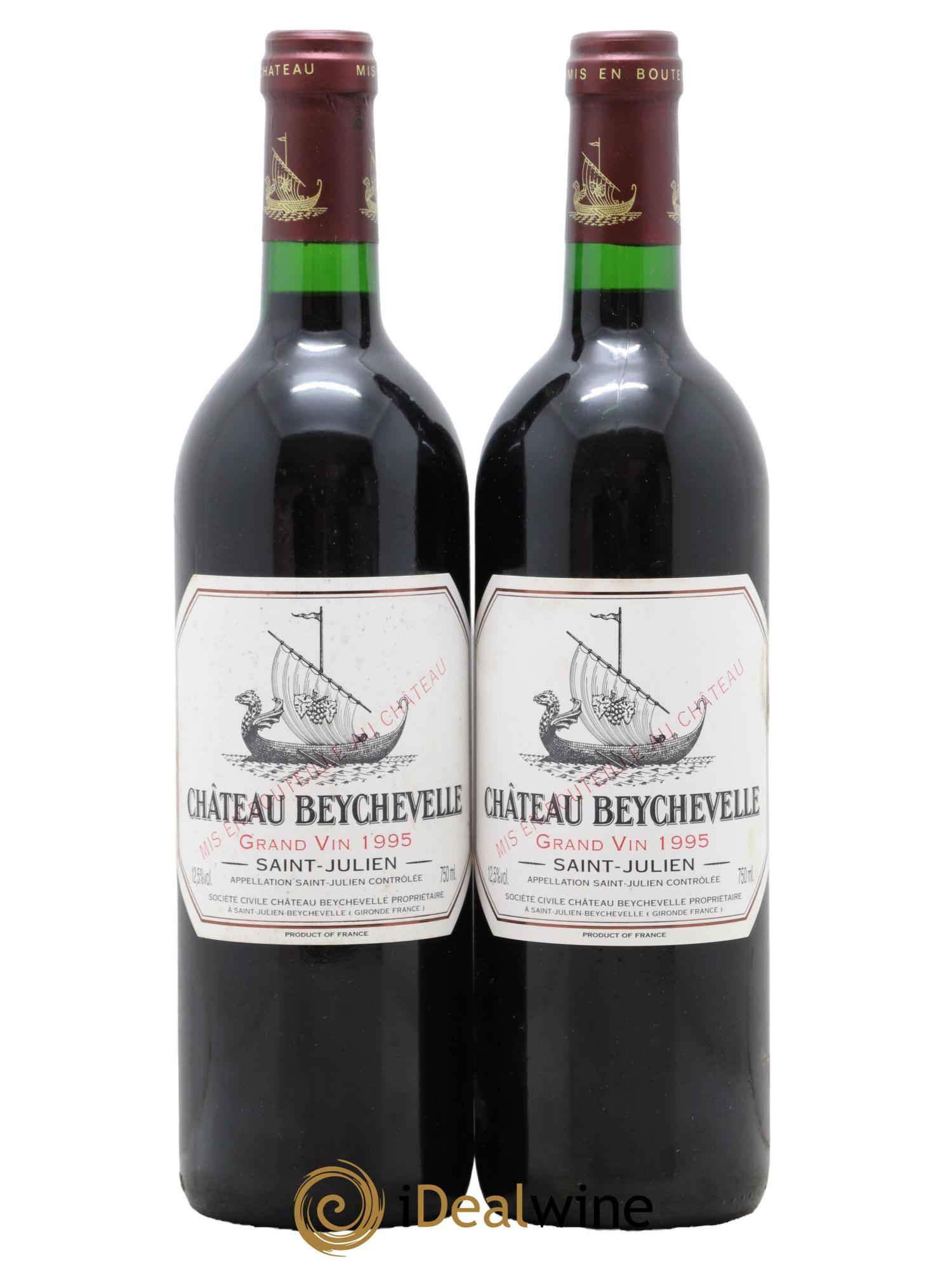 Château Beychevelle 4ème Grand Cru Classé 1995 - Lot de 2 bouteilles - 0