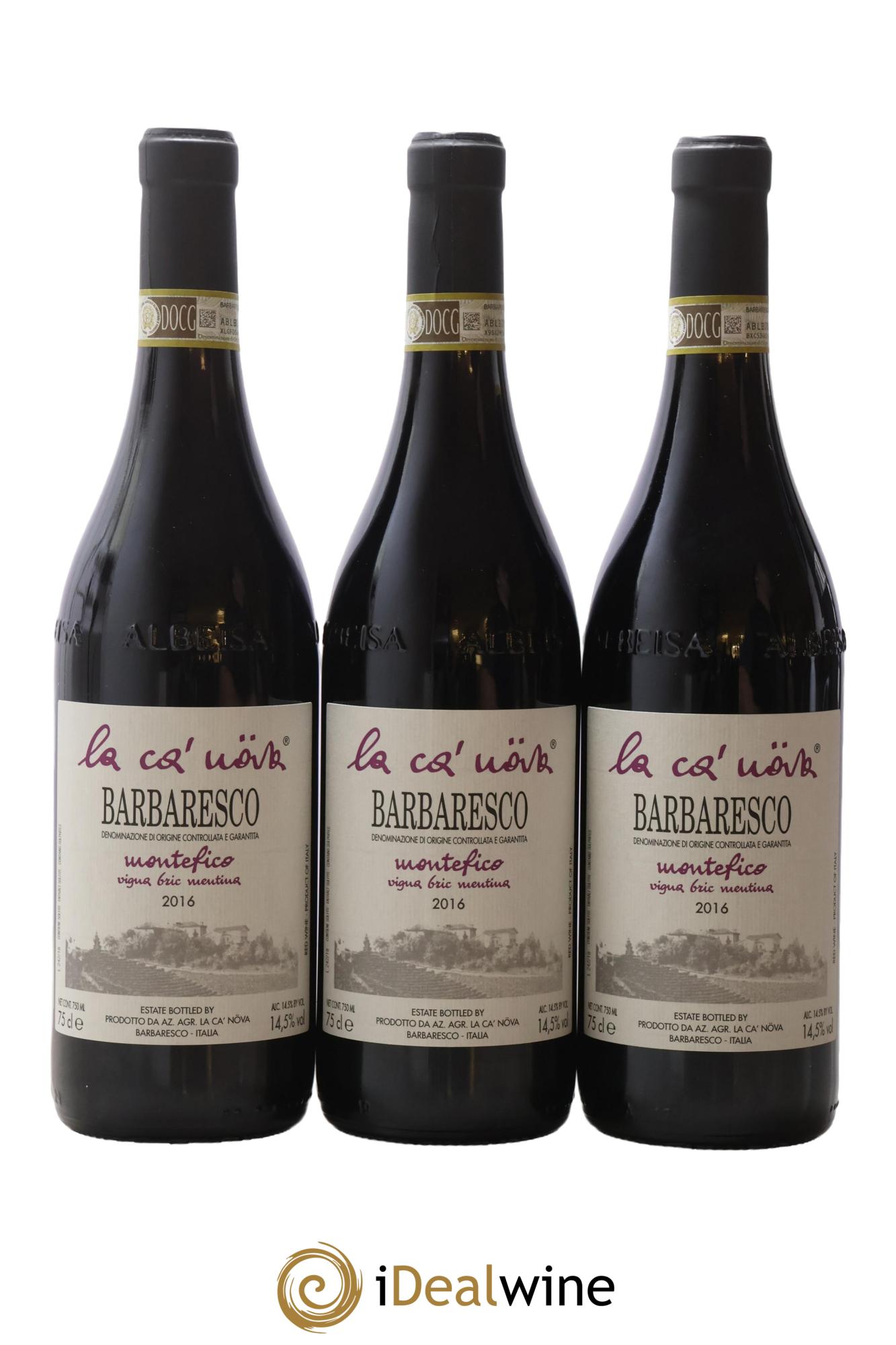 Barbaresco DOCG Montefico Vigna Bric Mentina La Ca Nova 2016 - Lot of 3 bottles - 0
