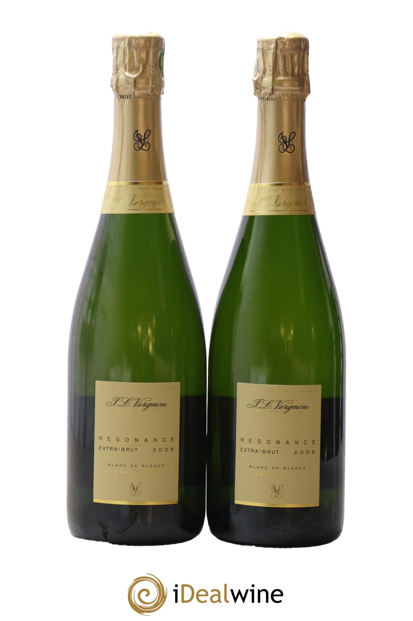 Champagne Extra-Brut Grand Cru Blanc De Blancs Résonnance J.L Vergnon 2008 - Lot of 2 bottles - 0