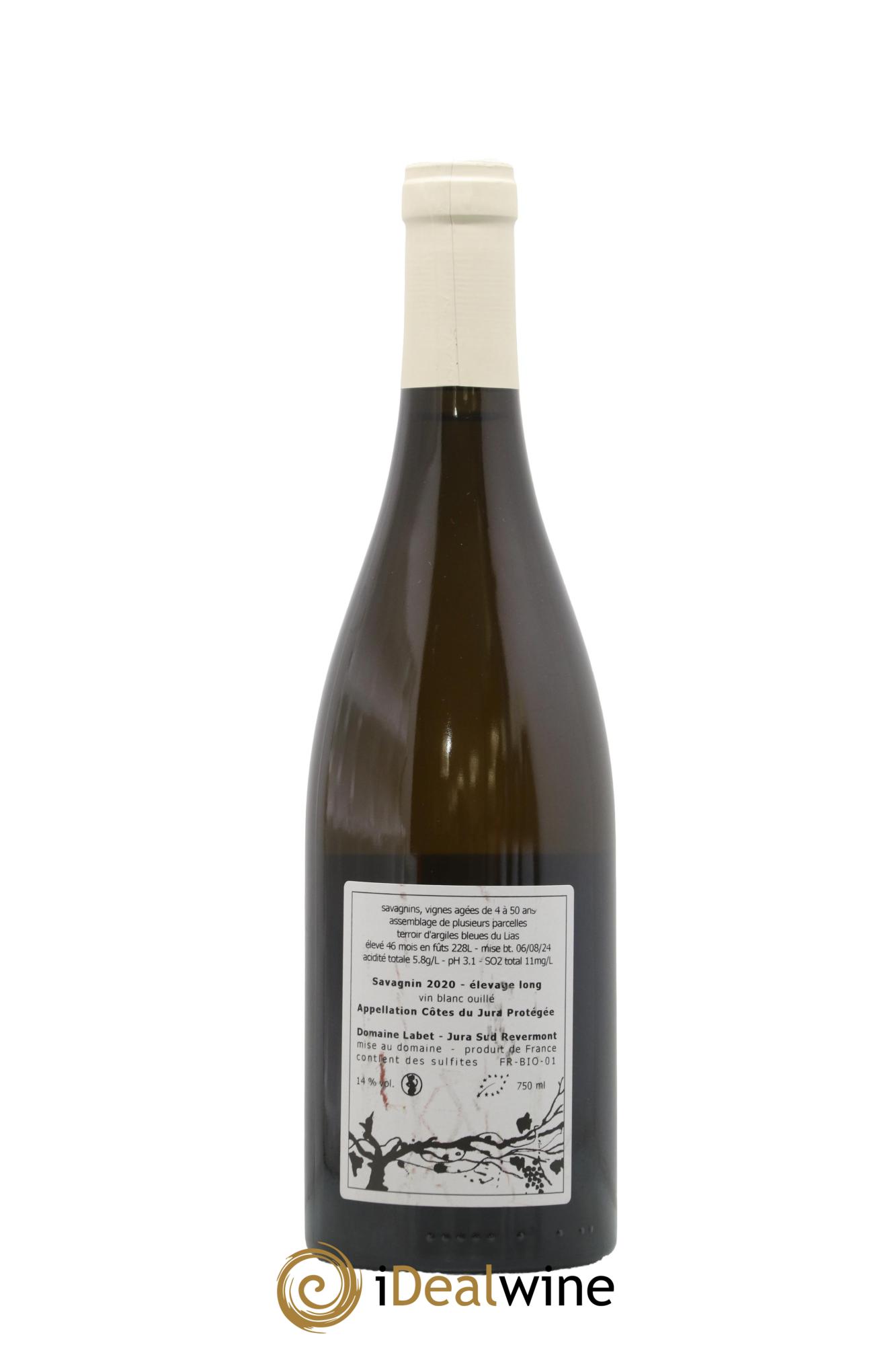 Côtes du Jura Savagnin Ouillé Elevage Long Labet (Domaine) 2020 - Lot of 1 bottle - 1