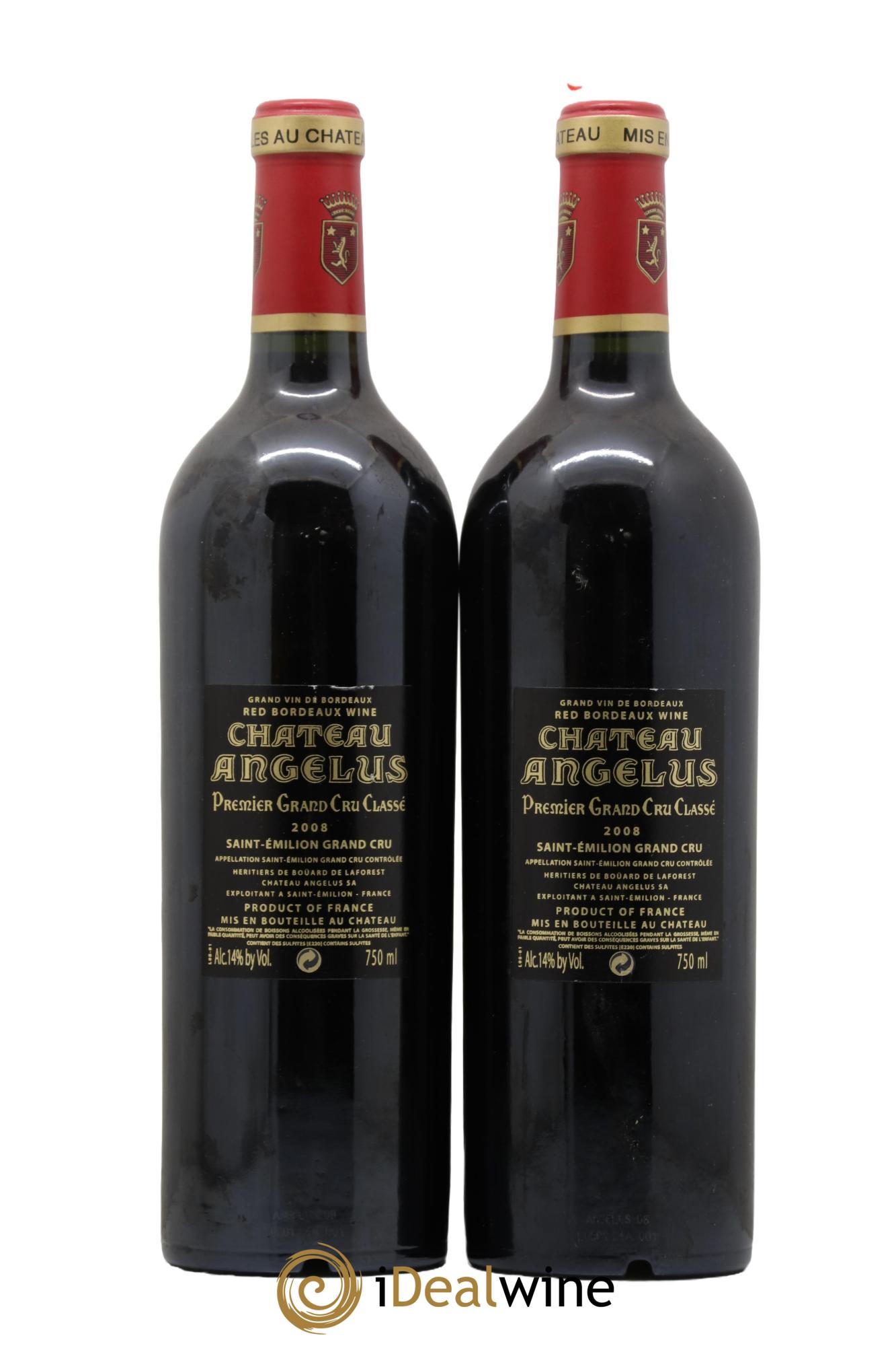 Château Angélus 1er Grand Cru Classé A 2008 - Lot de 2 bouteilles - 1