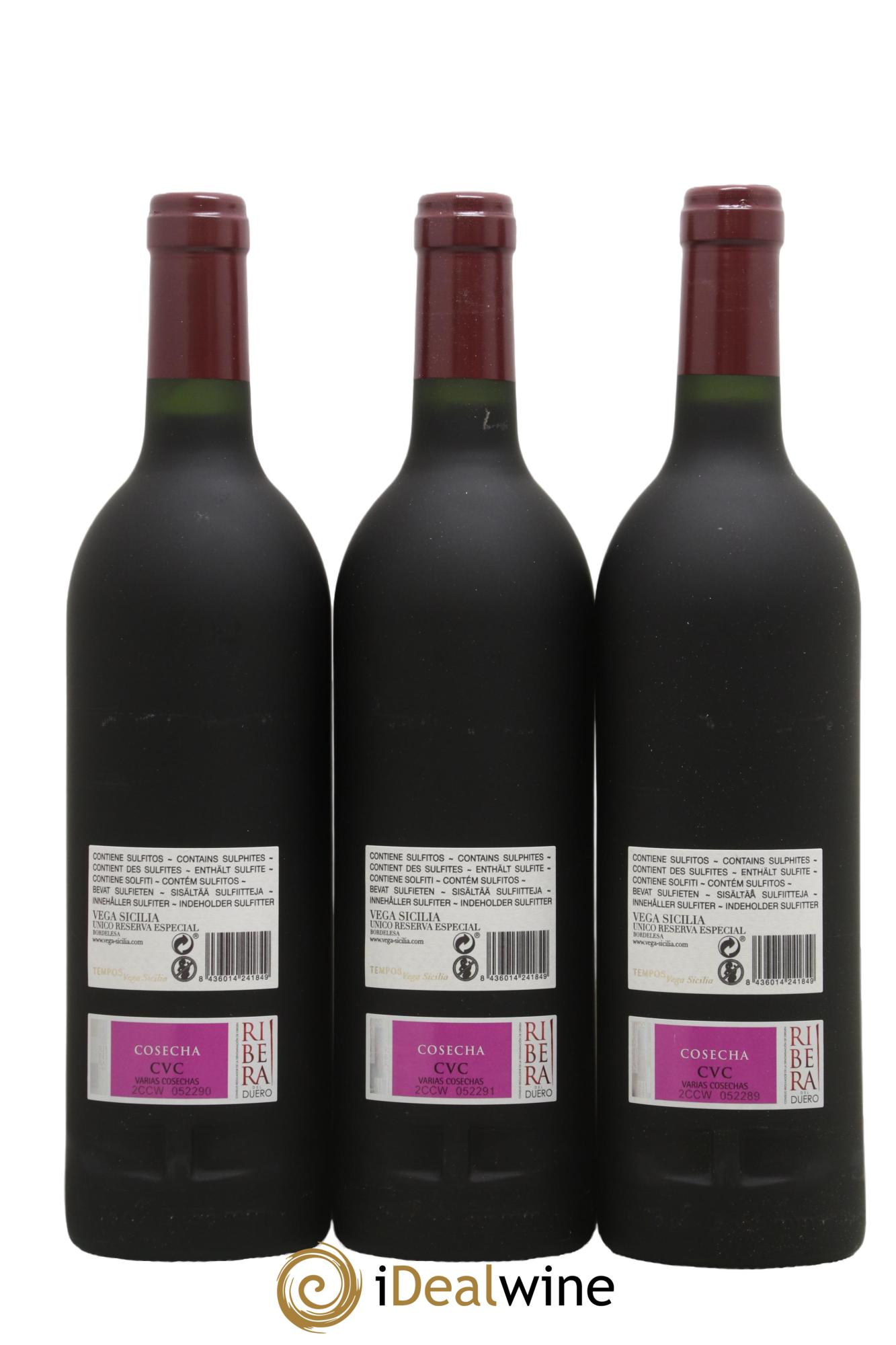 Ribera Del Duero Vega Sicilia Unico Reserva Especial Famille Alvarez - Lot of 3 bottles - 1