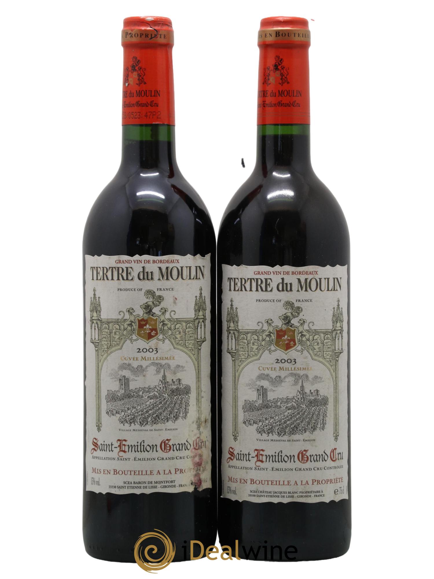 Saint-Émilion Grand Cru Tertre du Moulin 2003 - Posten von 2 Flaschen - 0