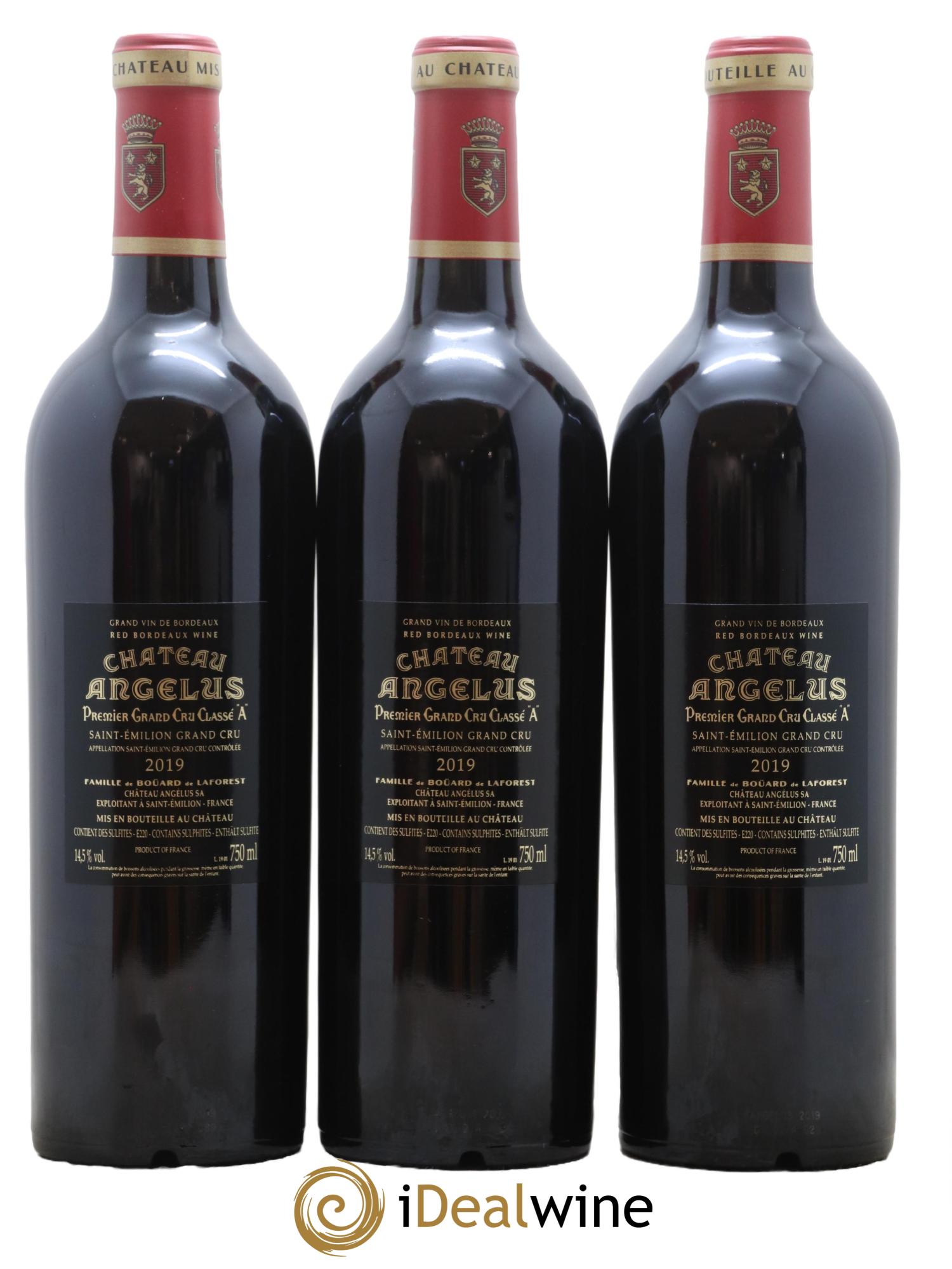 Château Angélus 1er Grand Cru Classé A 2019 - Lot de 3 bouteilles - 1
