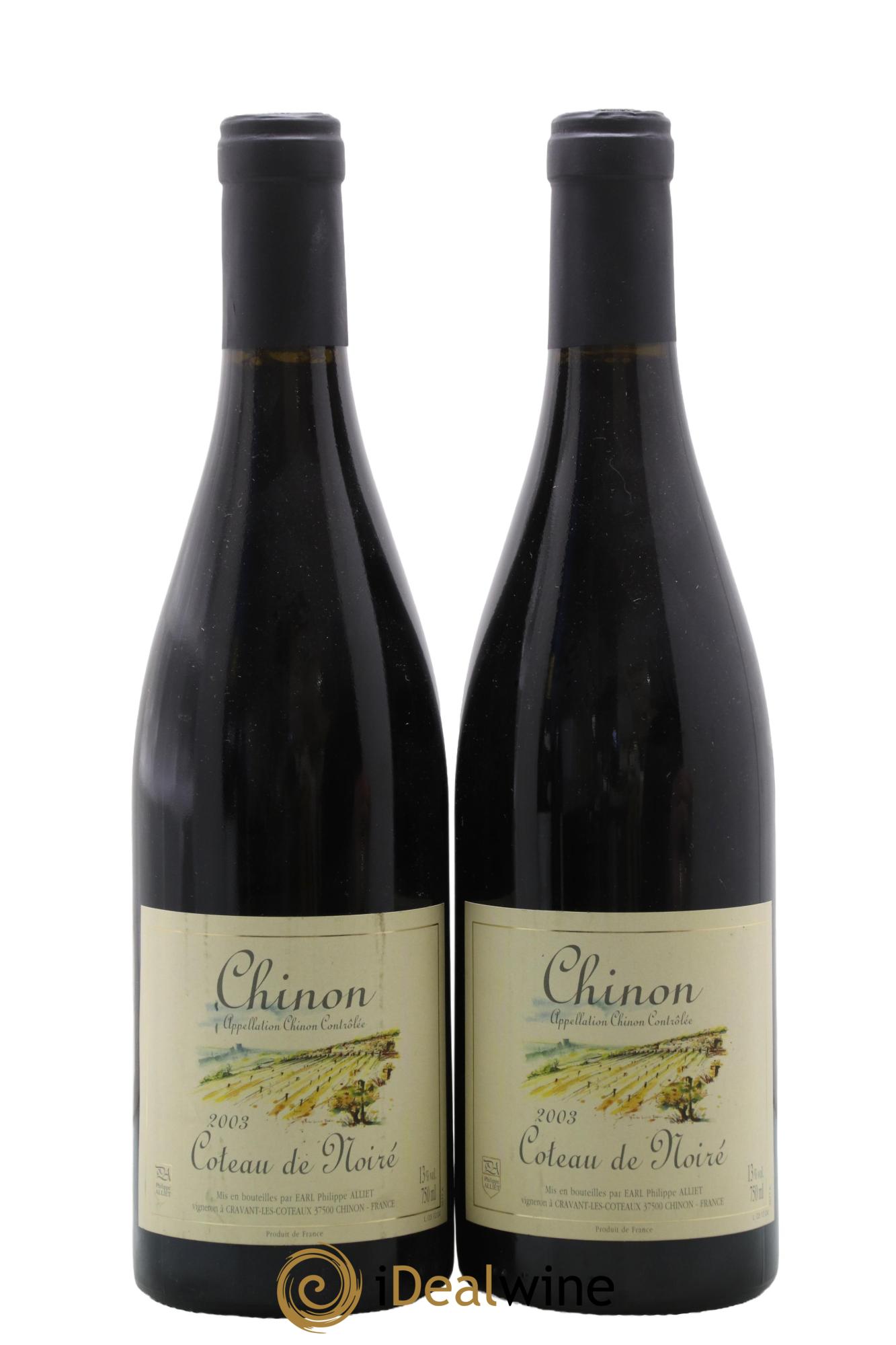 Chinon Coteau de Noiré Philippe Alliet 2003 - Lot de 2 bouteilles - 0