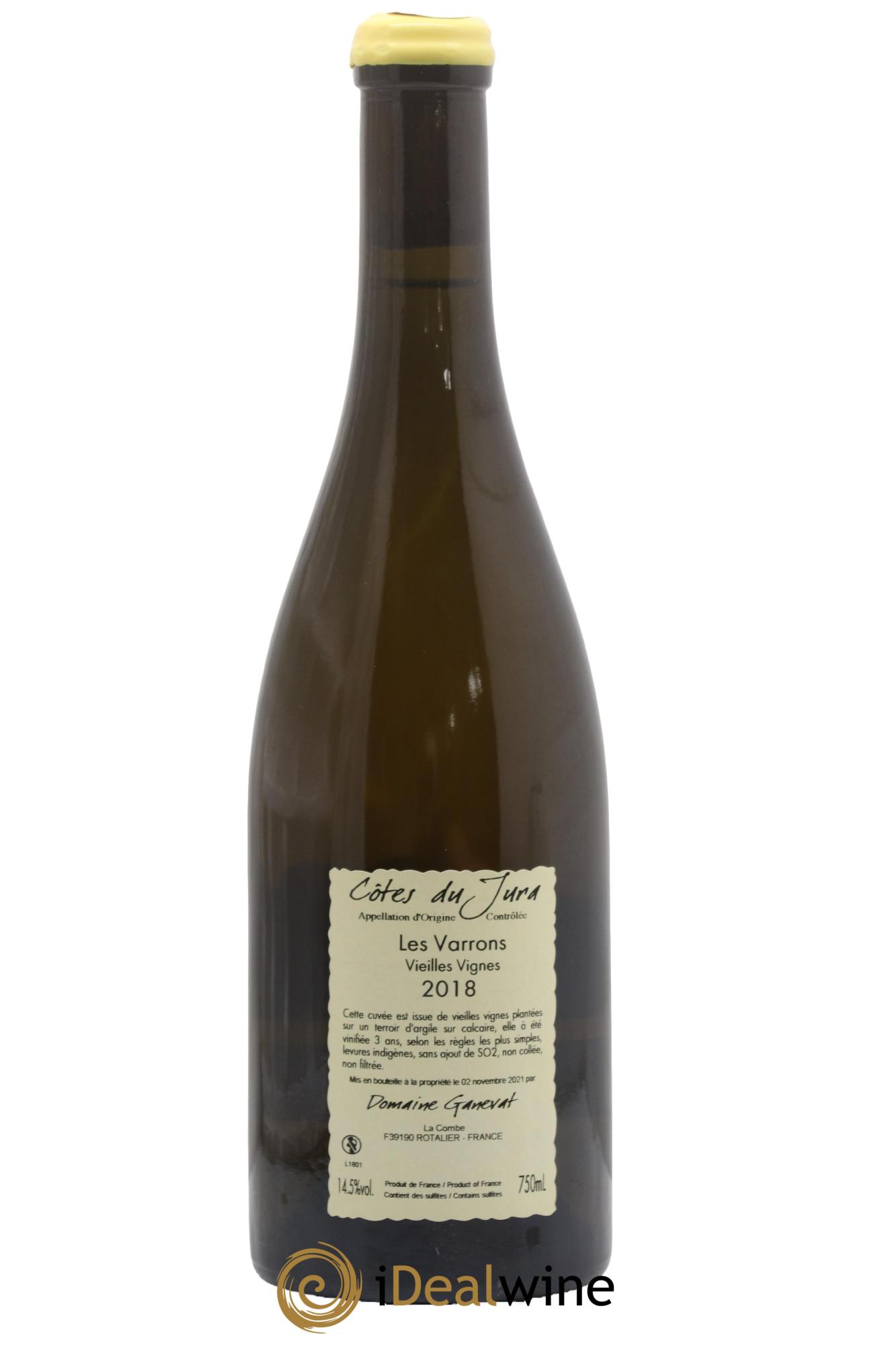 Côtes du Jura Les Varrons Vieilles Vignes Jean-François Ganevat (Domaine) 2018 - Lot de 1 bouteille - 1