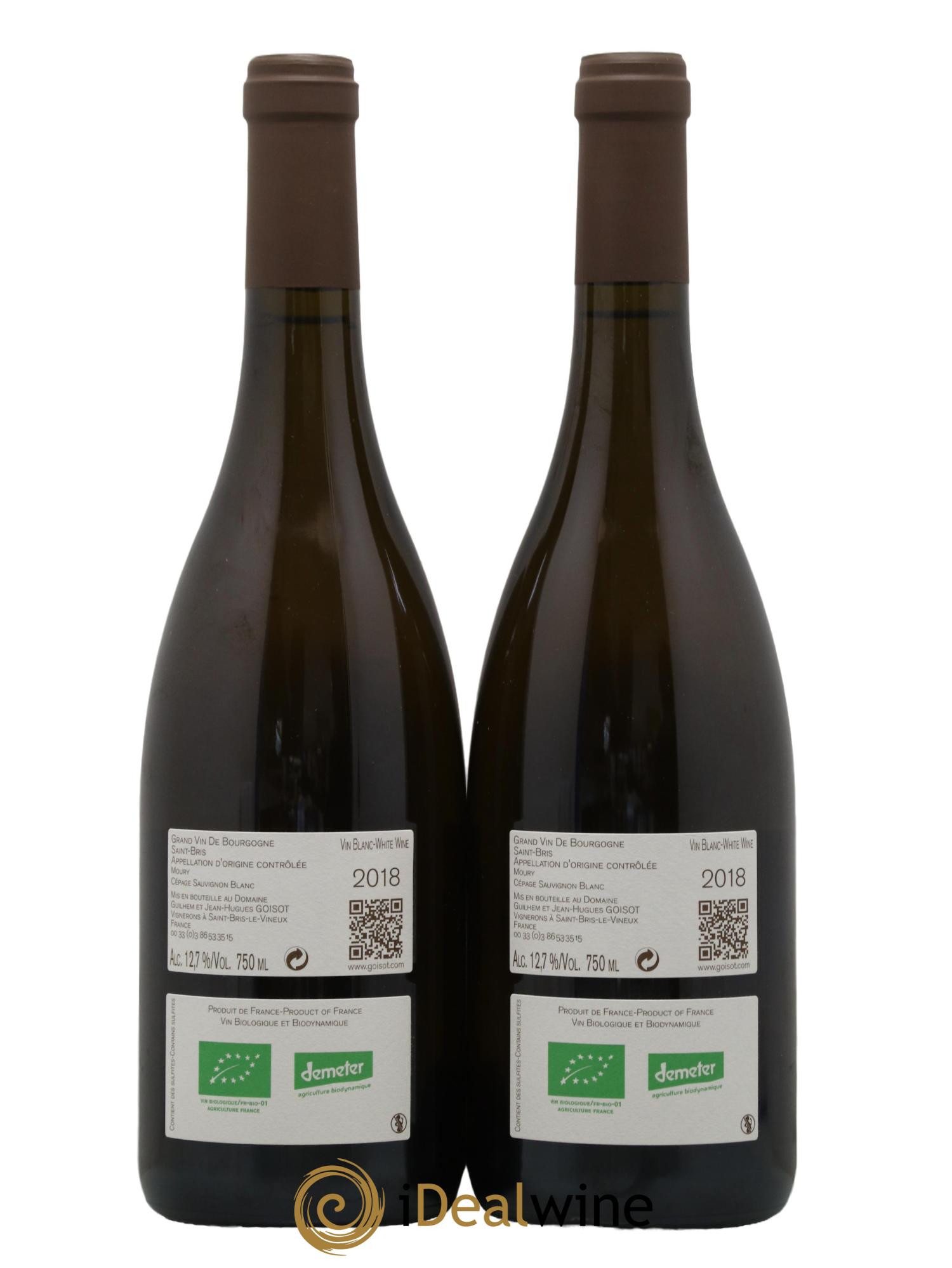 Bourgogne Saint-Bris Moury Goisot 2018 - Posten von 2 Flaschen - 1