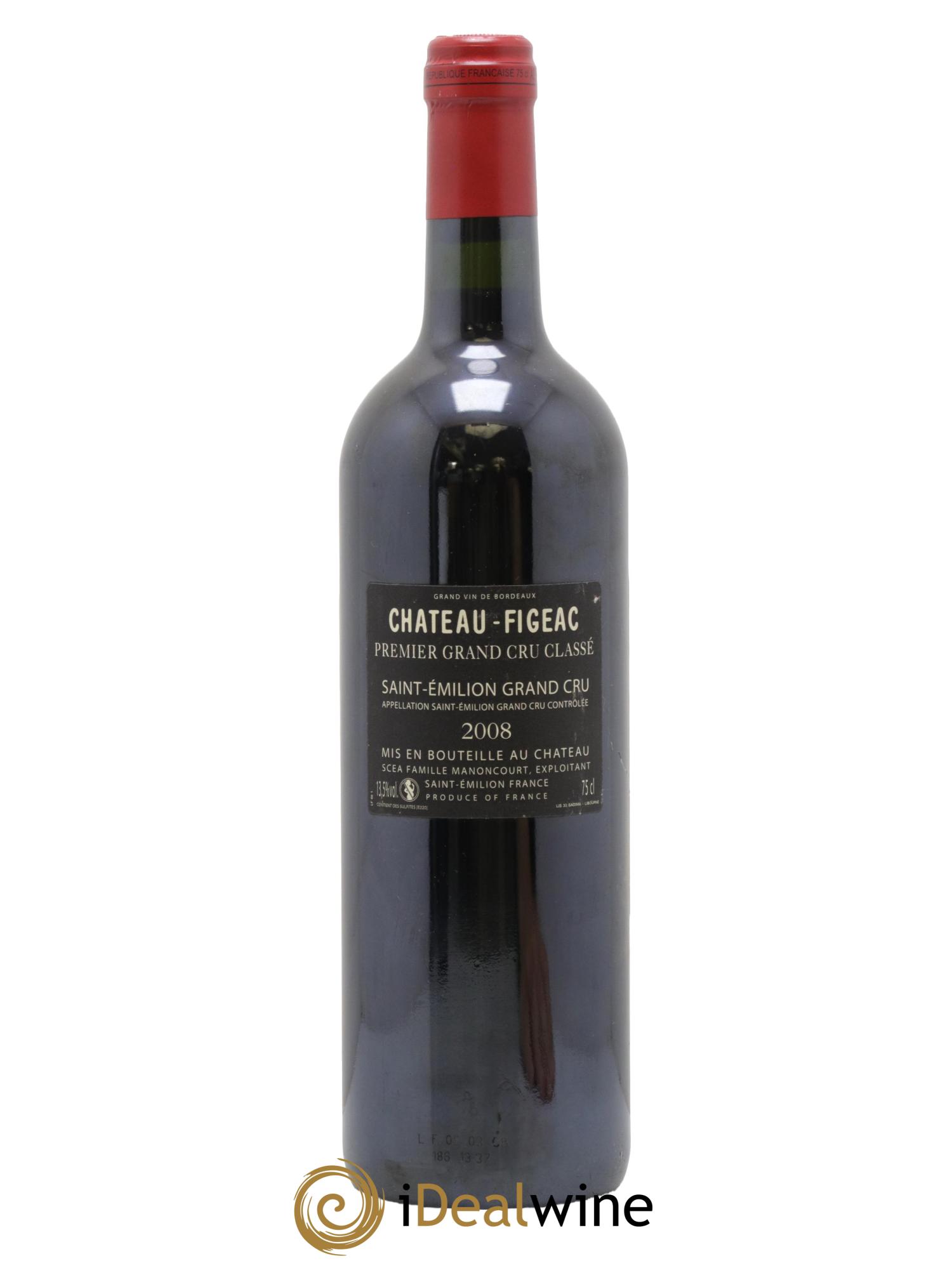 Château Figeac 1er Grand Cru Classé A 2008 - Lot de 1 bouteille - 1